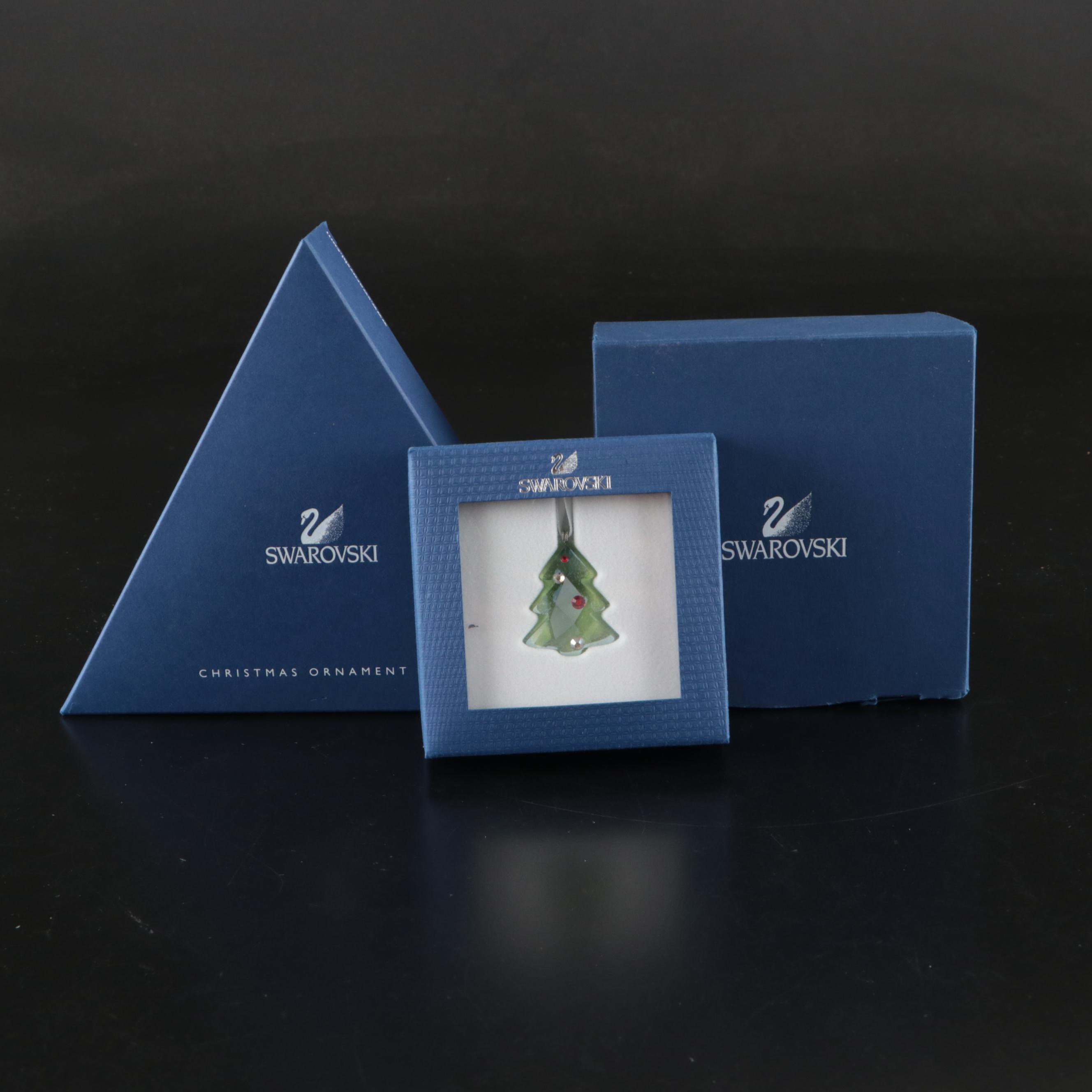 Swarovski Crystal Christmas Tree, Snowflake and Sleigh Ornaments