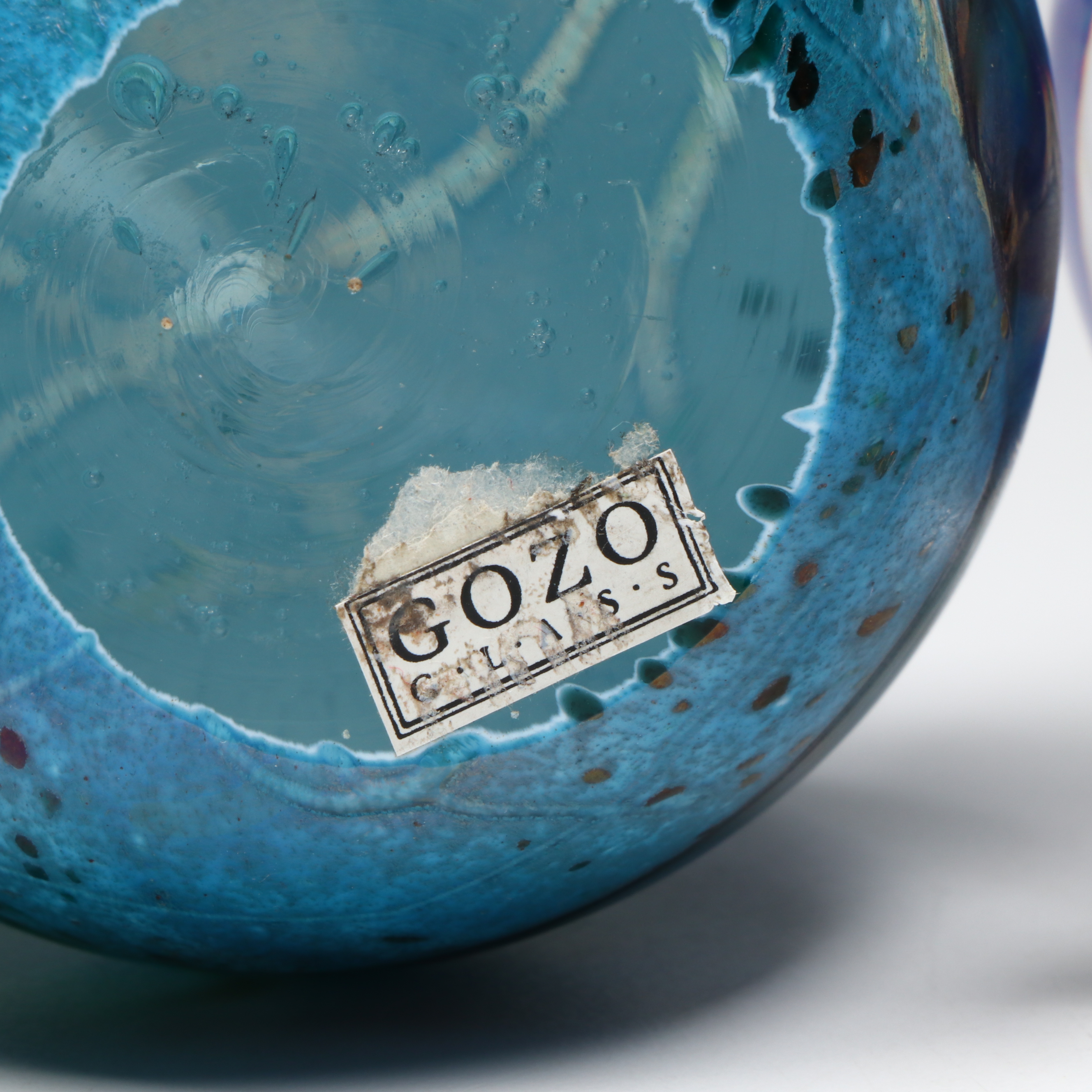 Gozo Italian Blown Glass Paperweight with Fellerman &  Raabe and More Art Glass