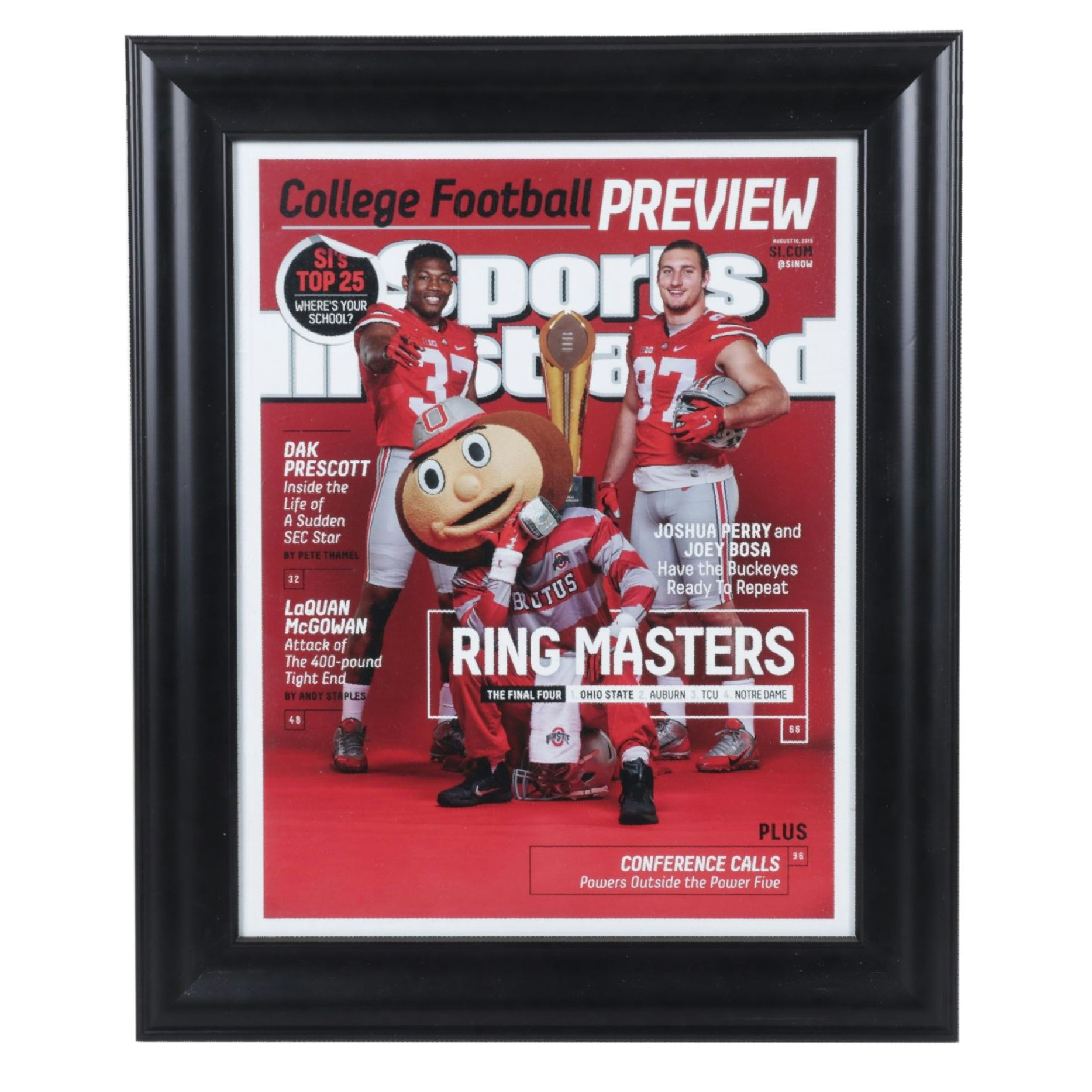 Framed 2015 Sports Illustrated College Football Preview Cover with Ohio State