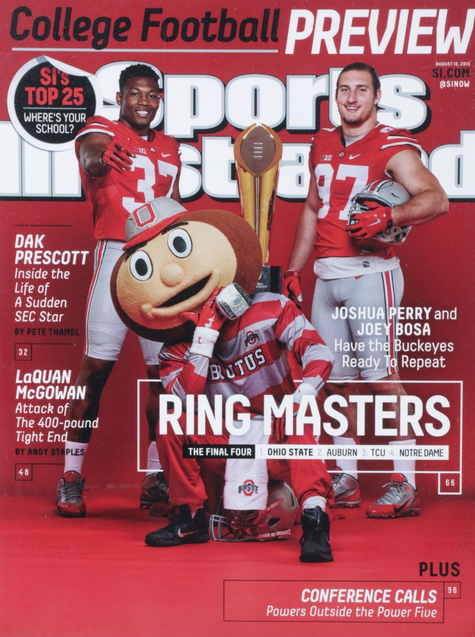 Framed 2015 Sports Illustrated College Football Preview Cover with Ohio State