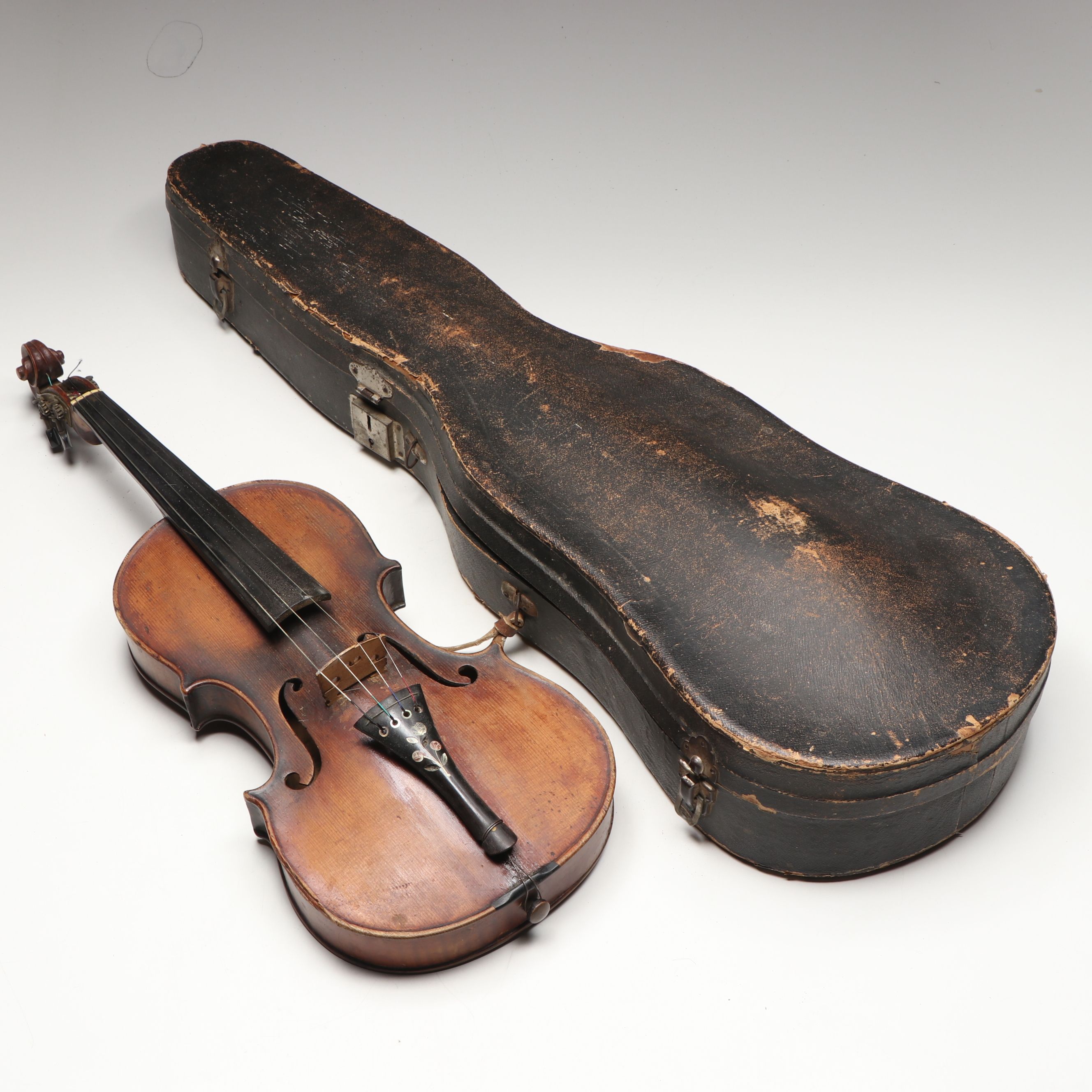 Vintage Wood Violin with Leather Case