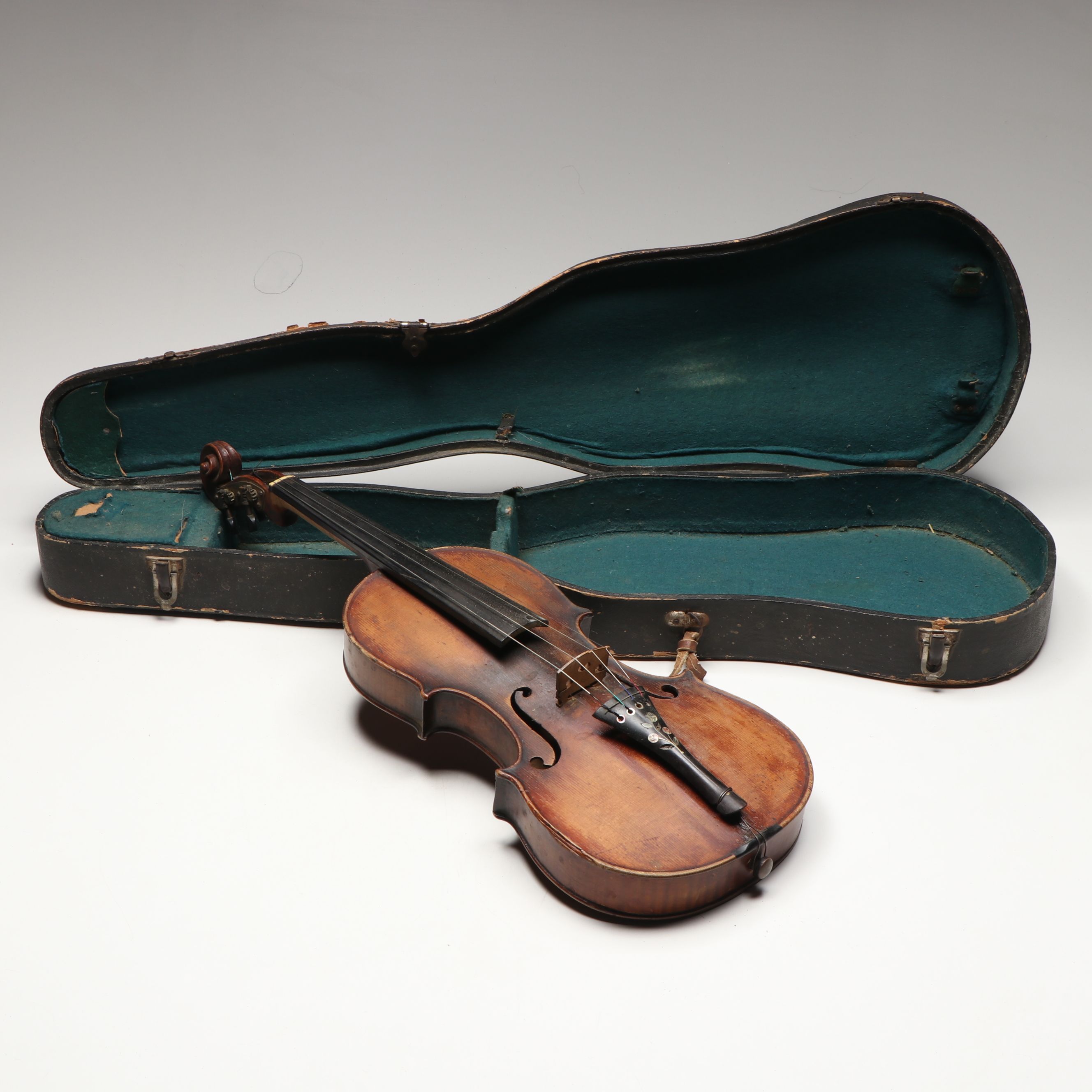 Vintage Wood Violin with Leather Case