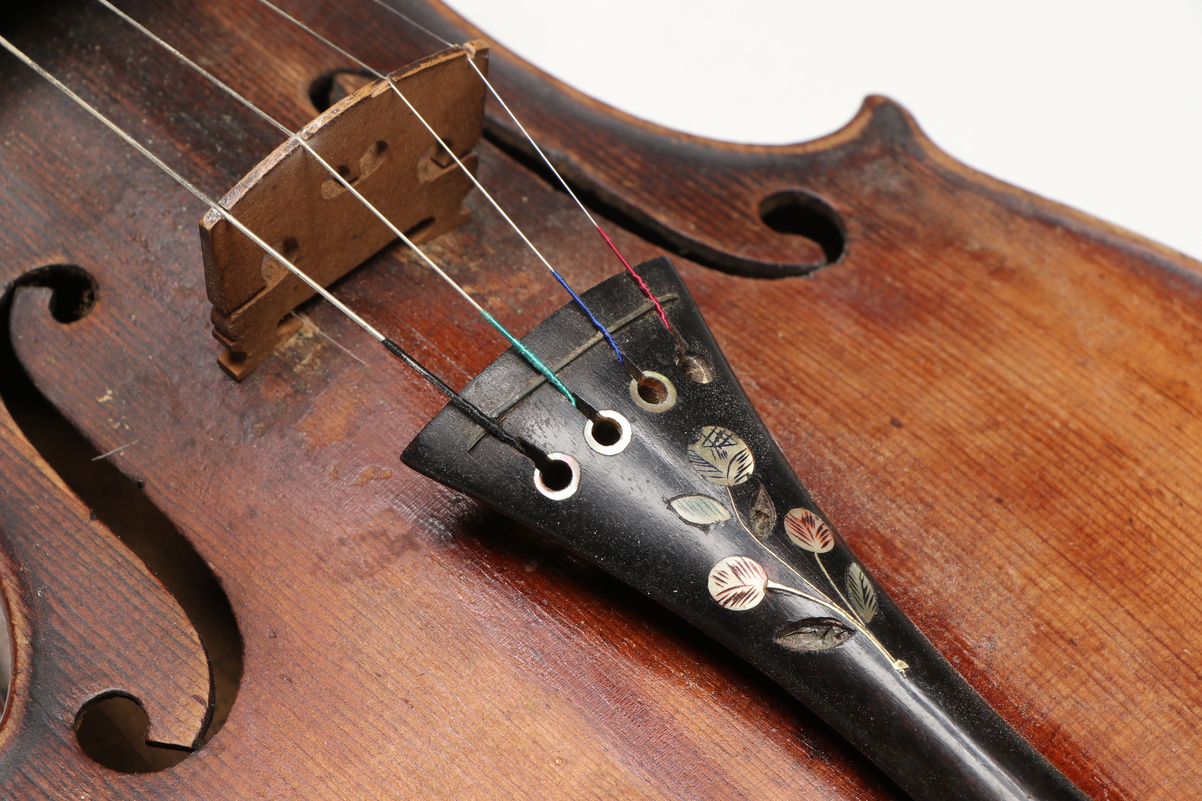 Vintage Wood Violin with Leather Case