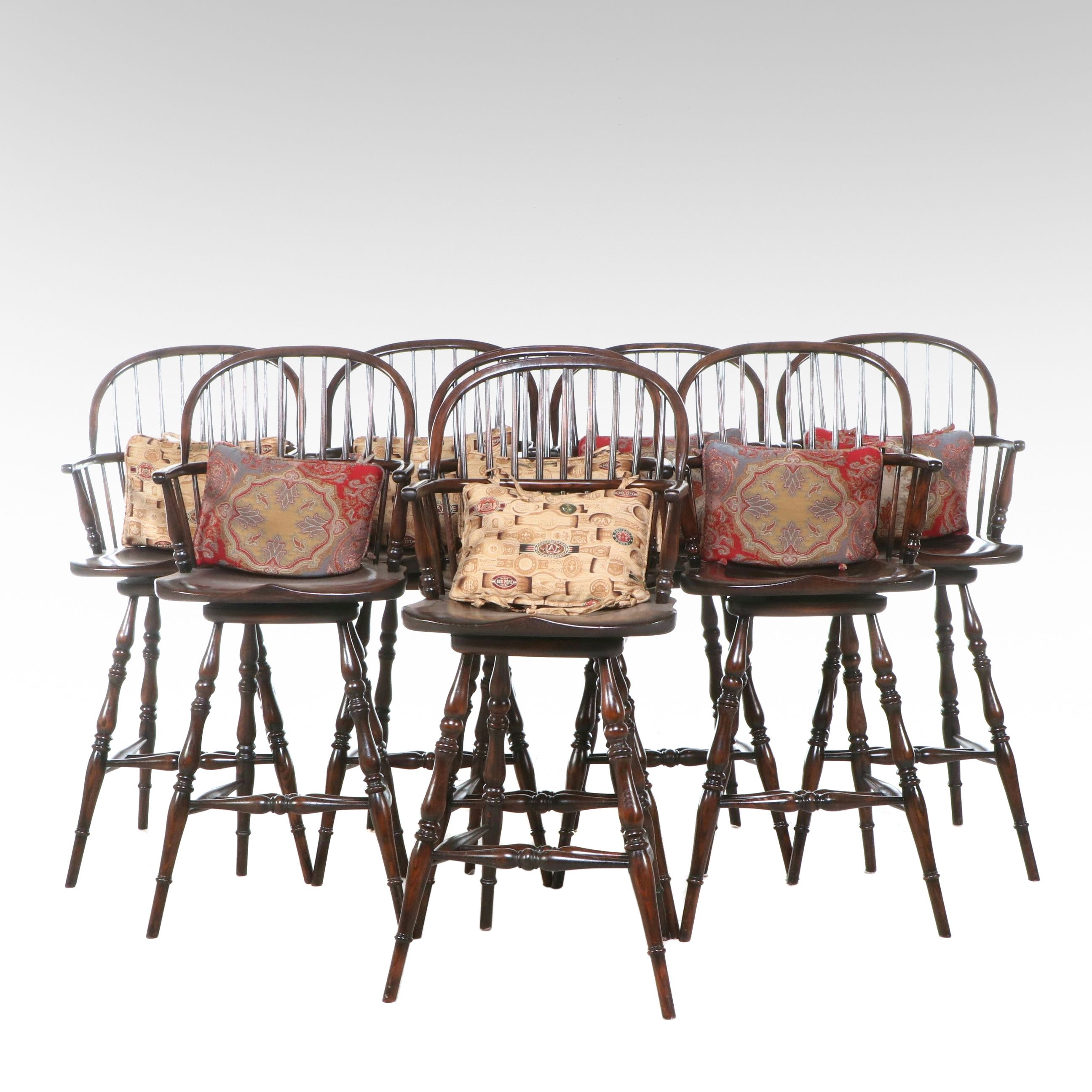 Set of Eight Windsor Barstools