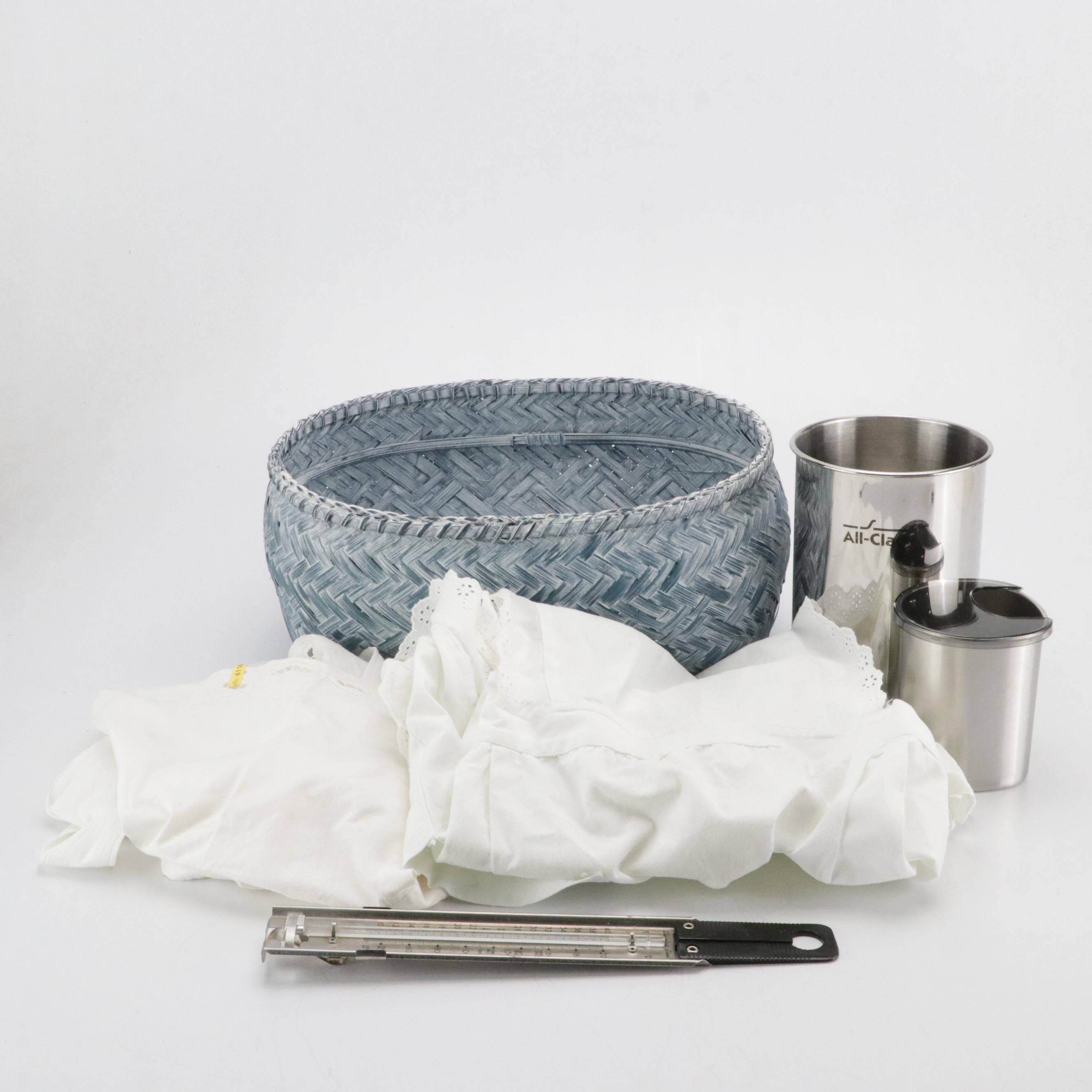 Cotton Aprons, Stainless Food Thermometer, All-Clad Utensil Holder and More