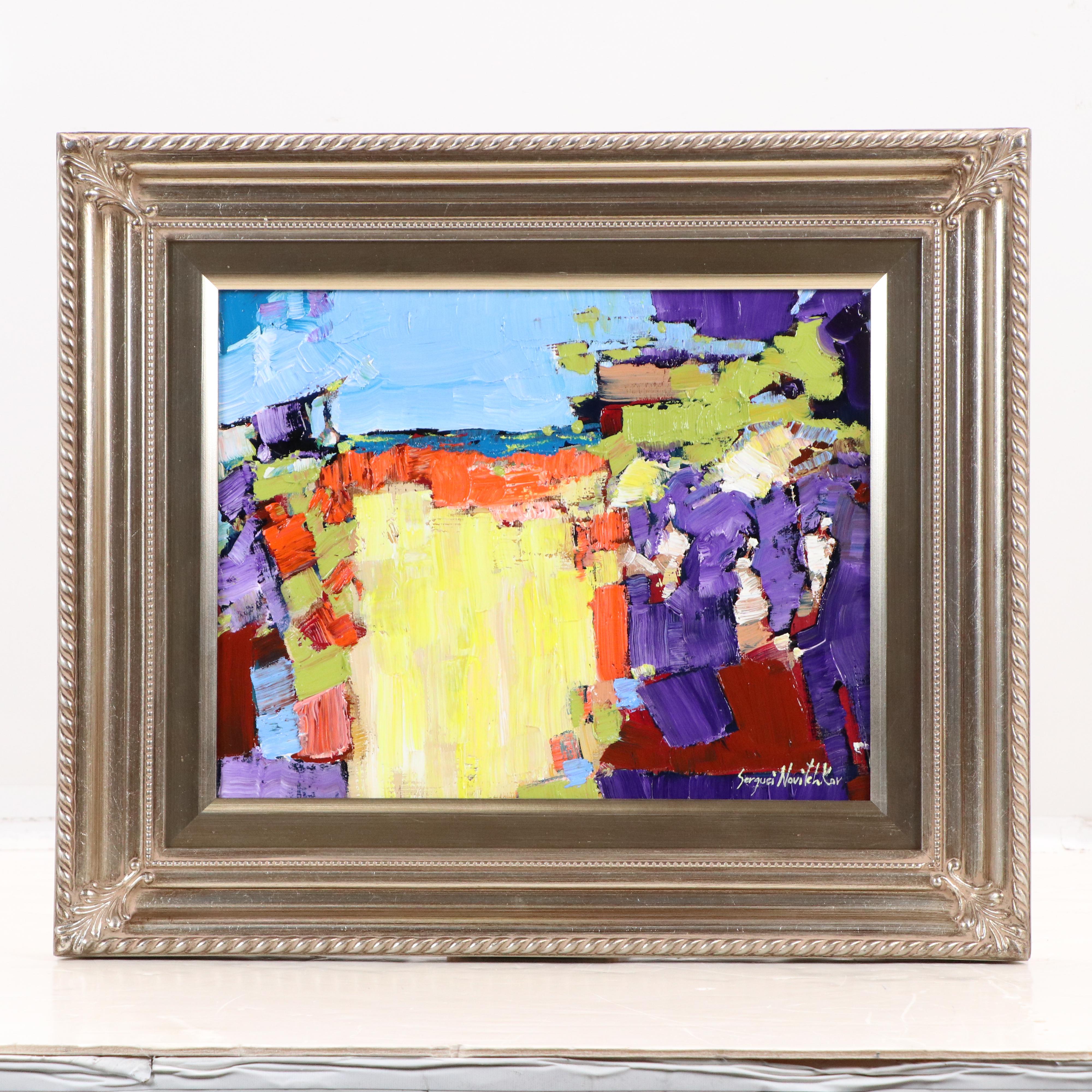 Serguei Novitchkov Abstract Oil Painting "Sunset Palette," 2025