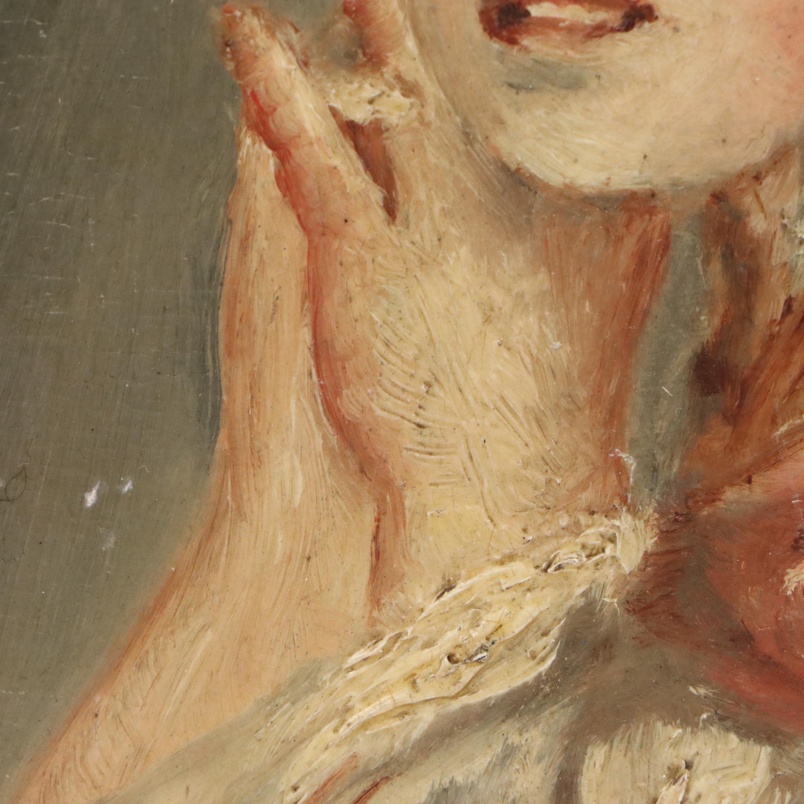 Oil Portrait of Woman with Historical Dress, Early to Mid-20th Century