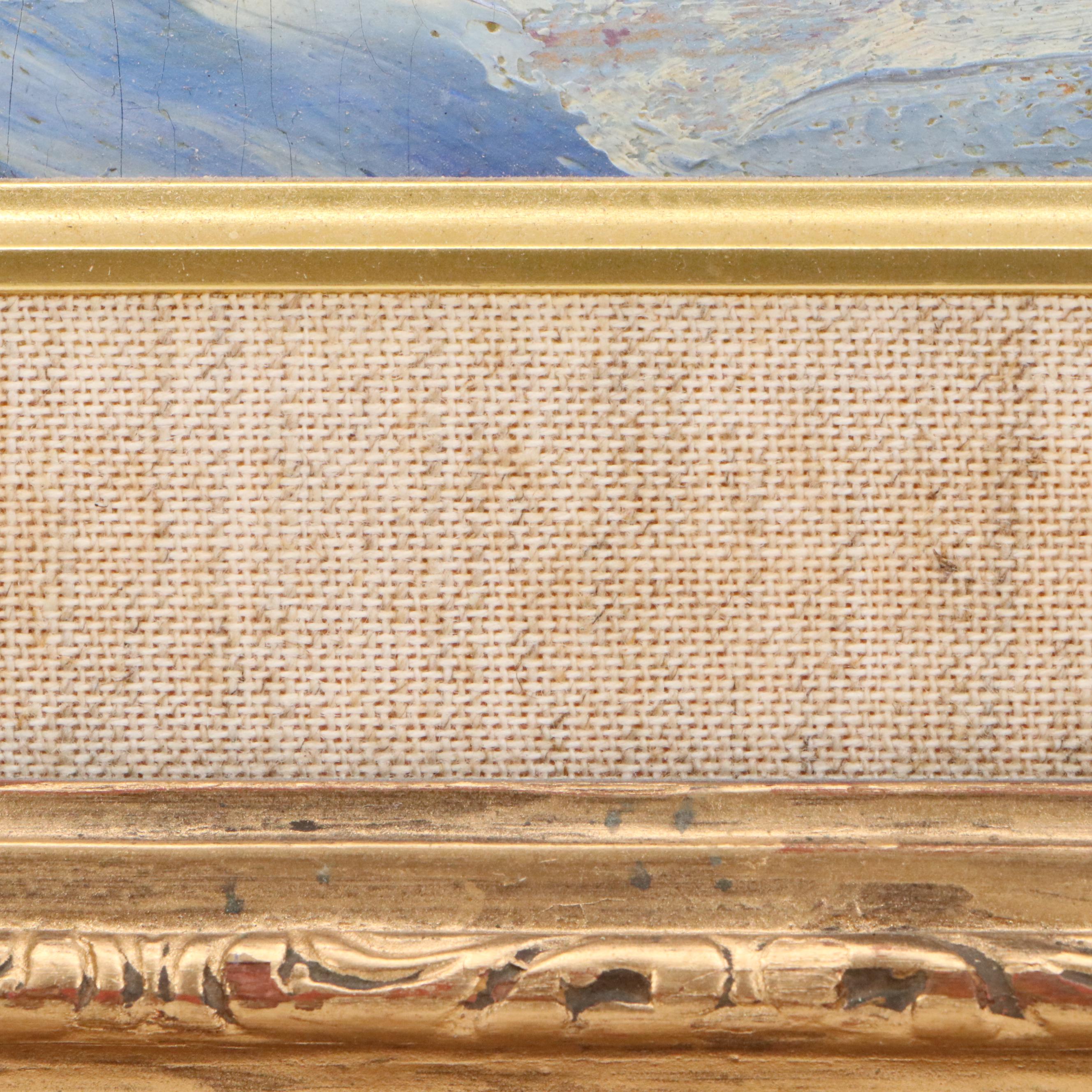 Lila Hetzel Winter Landscape Oil Painting "Des Plaines River," 1931