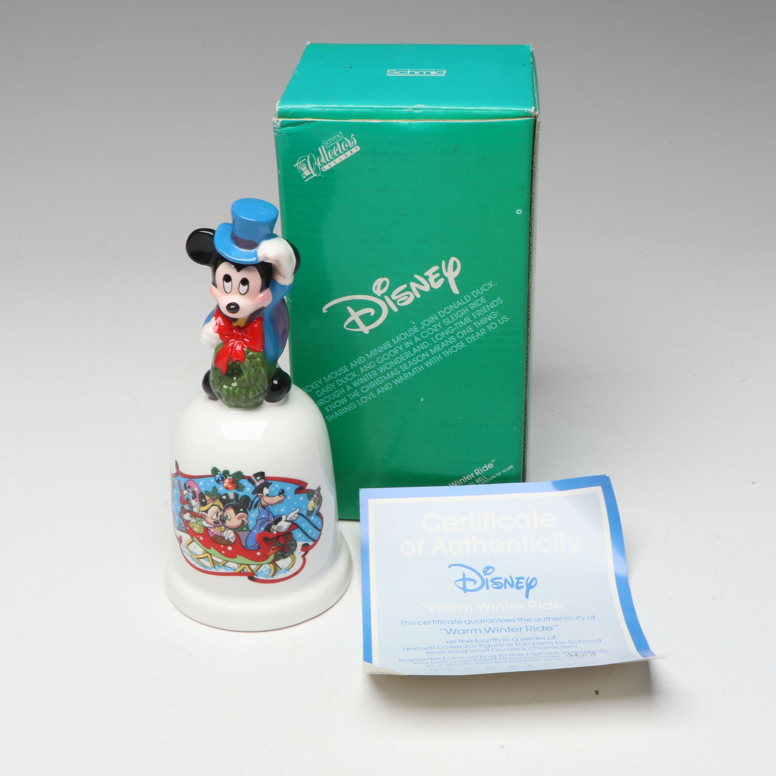 Disney "Warm Winter Ride" Limited Edition Bell with Lefton and Other Figurines