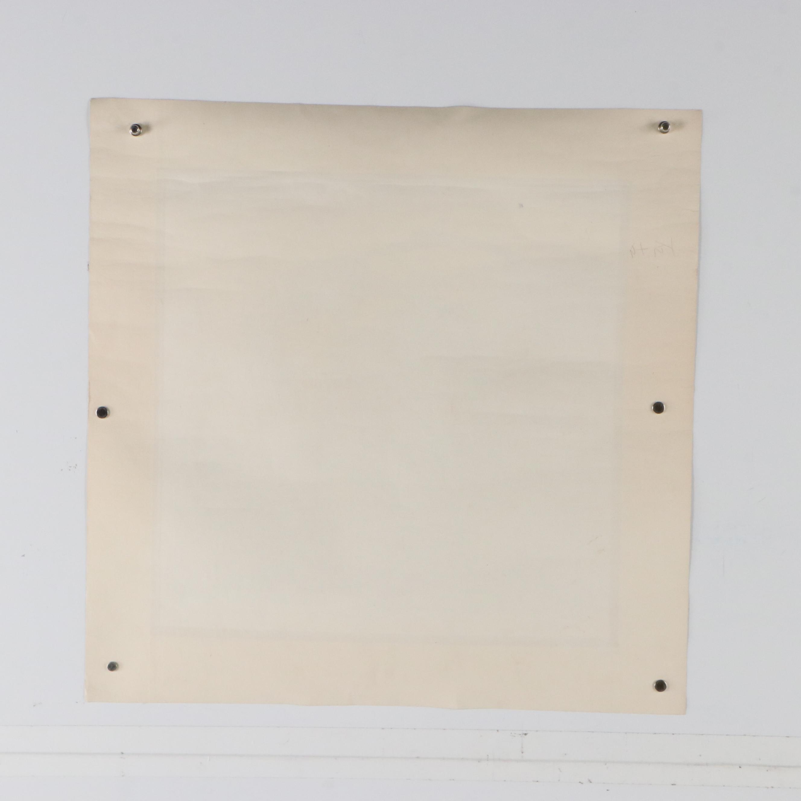 Chinese School Gouache Painting of Building with Trees, Late 20th to 21st C.