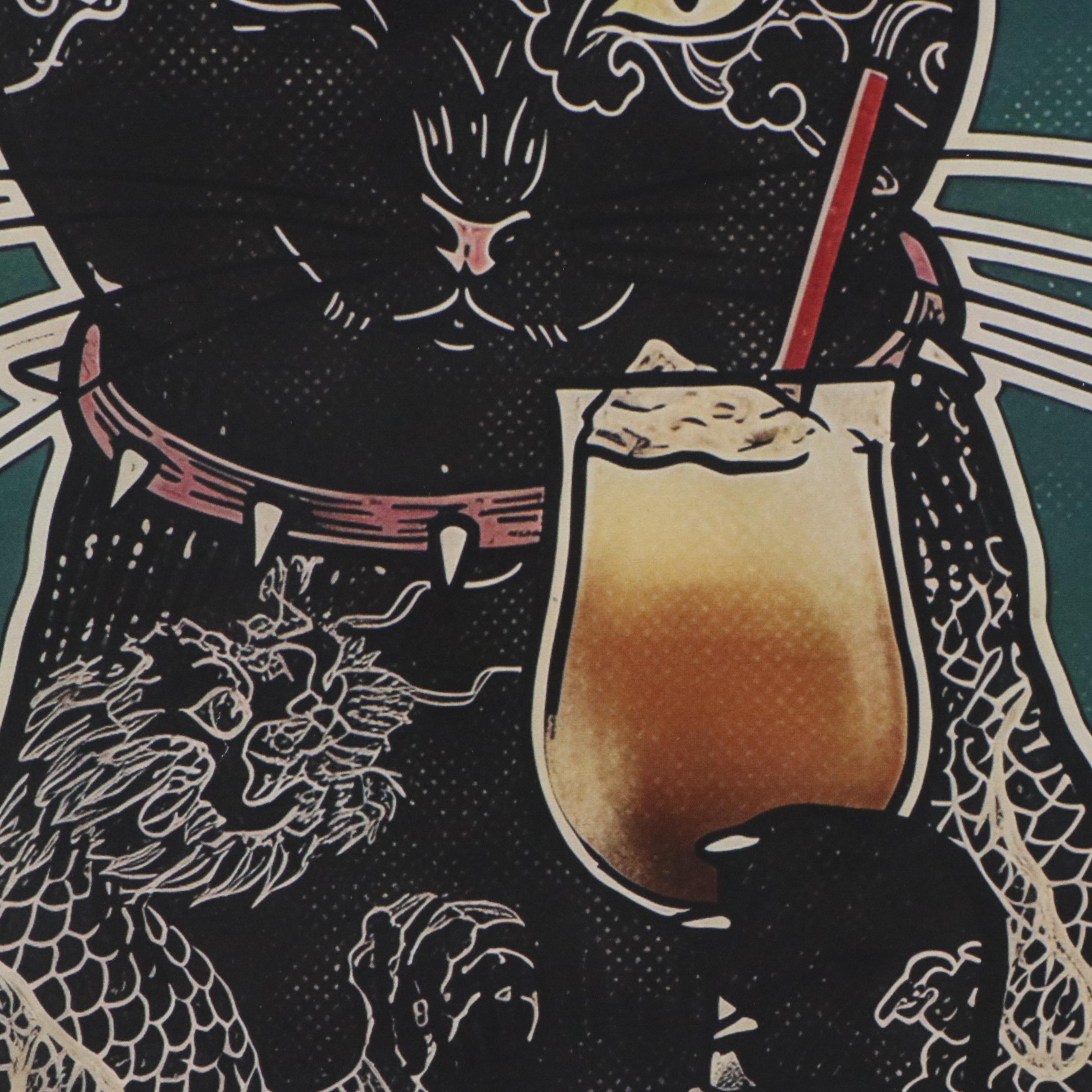 Novelty Cat Offset Lithograph "Let Me Pour You a Tall Glass of Get Over It"