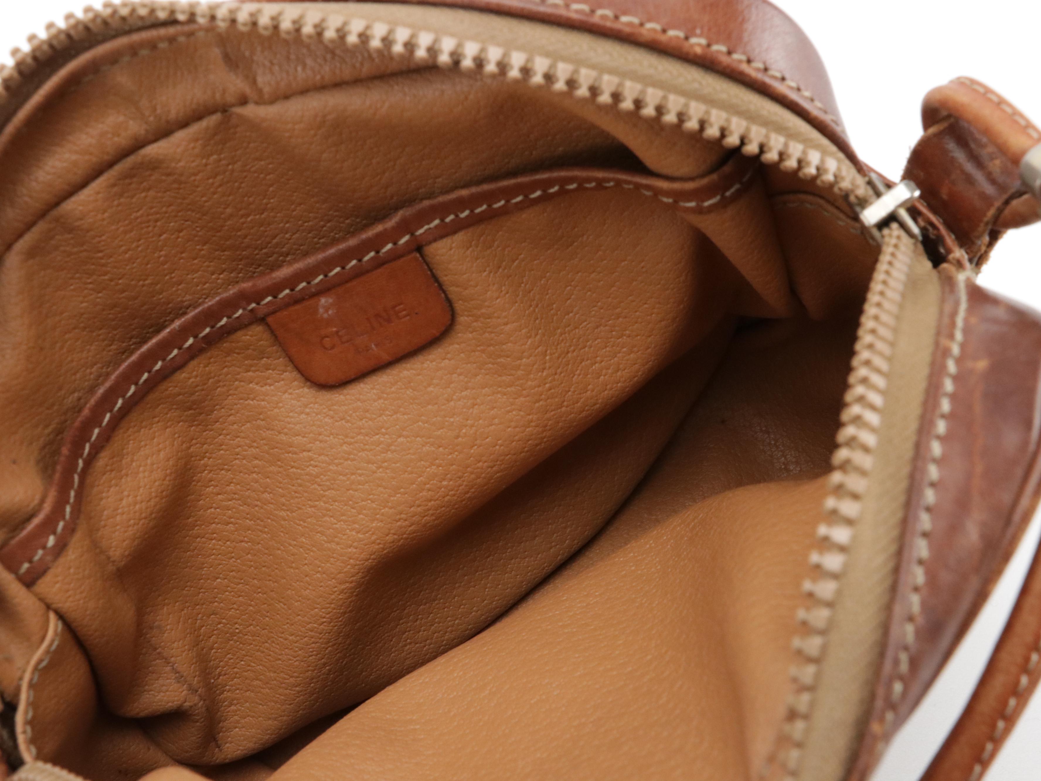 Celine Crossbody Bag in Beige Macadam Canvas and Leather Trim