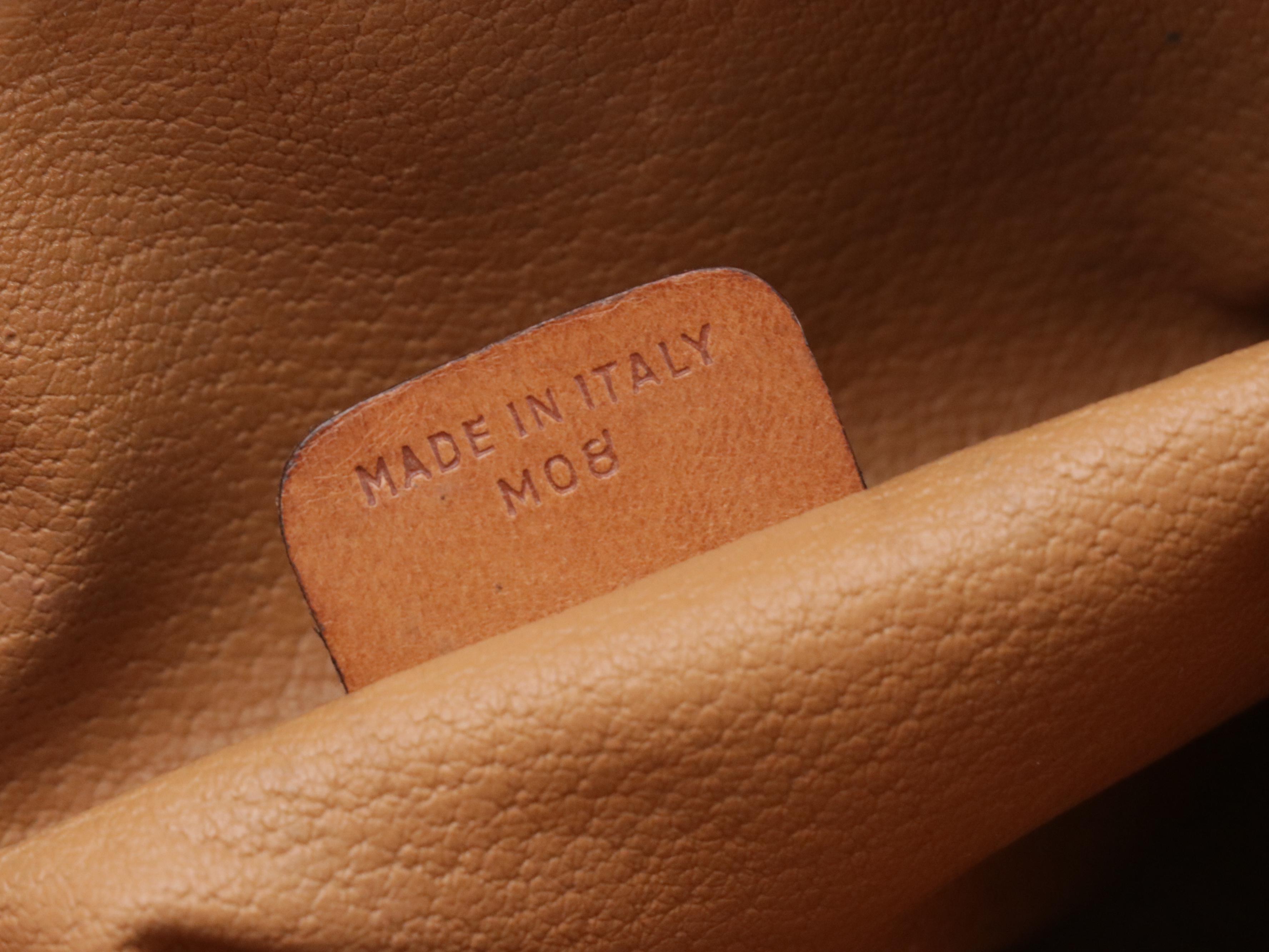 Celine Crossbody Bag in Beige Macadam Canvas and Leather Trim