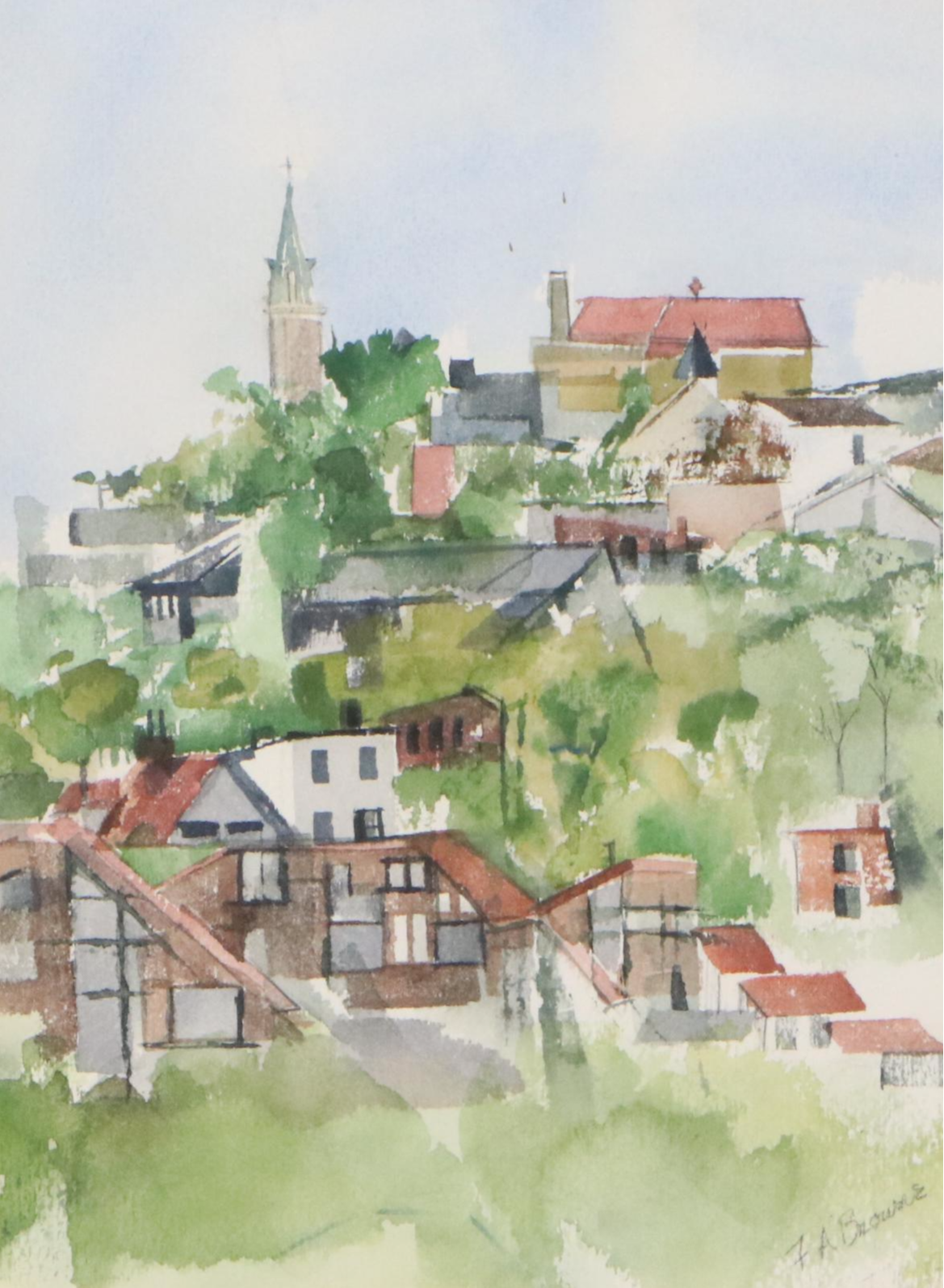 Fran A. Browne Watercolor Painting "Mt. Adams," Late 20th Century