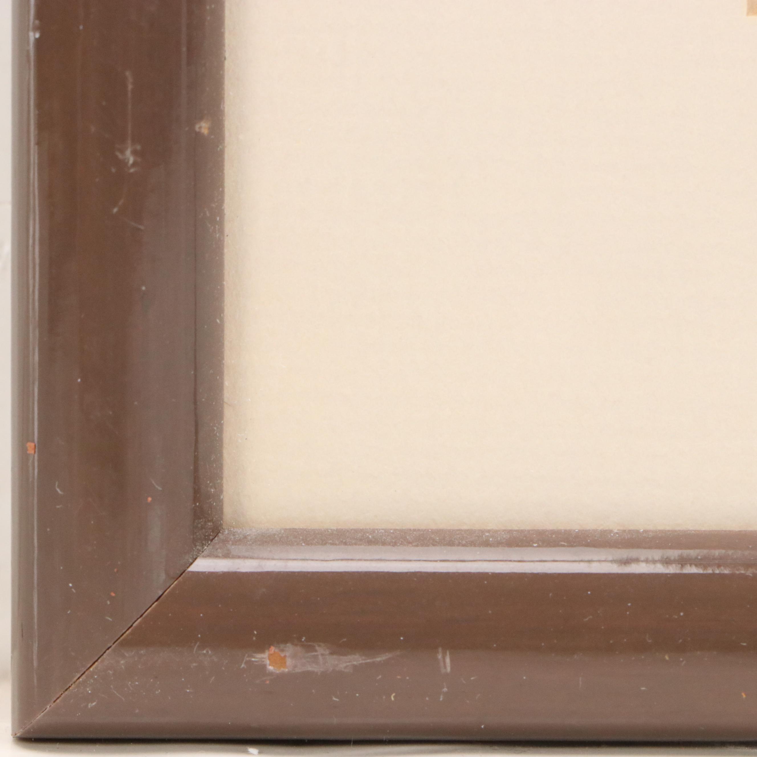 L Ludwig Abstract Watercolor Painting of River Landscape, Late 20th Century