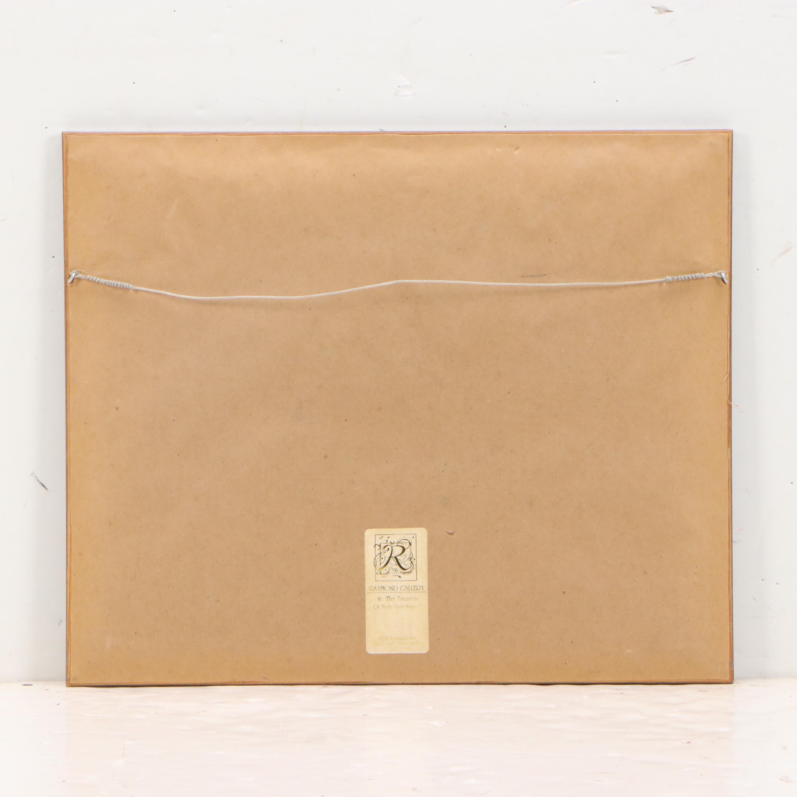 L Ludwig Abstract Watercolor Painting of River Landscape, Late 20th Century