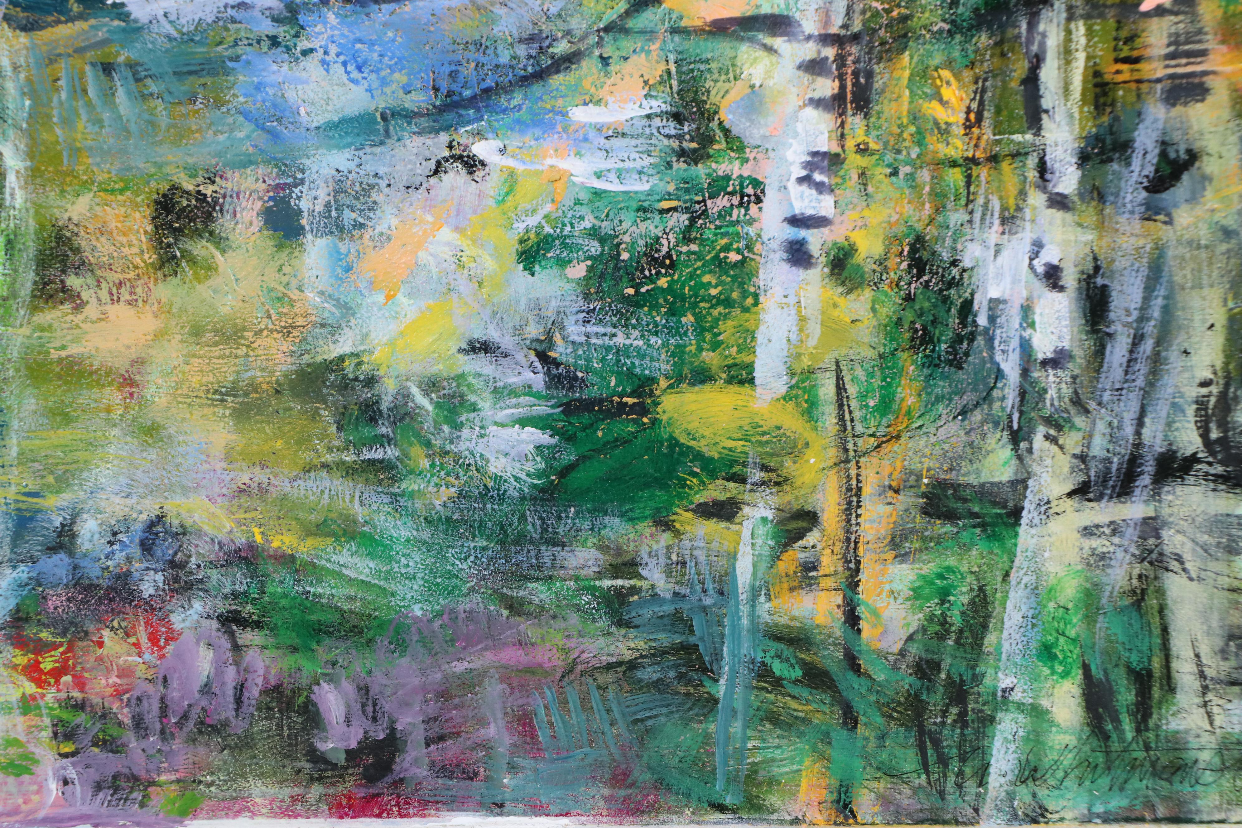 Mark Whitmarsh Abstract Acrylic Painting "Spring Aspen," 2025