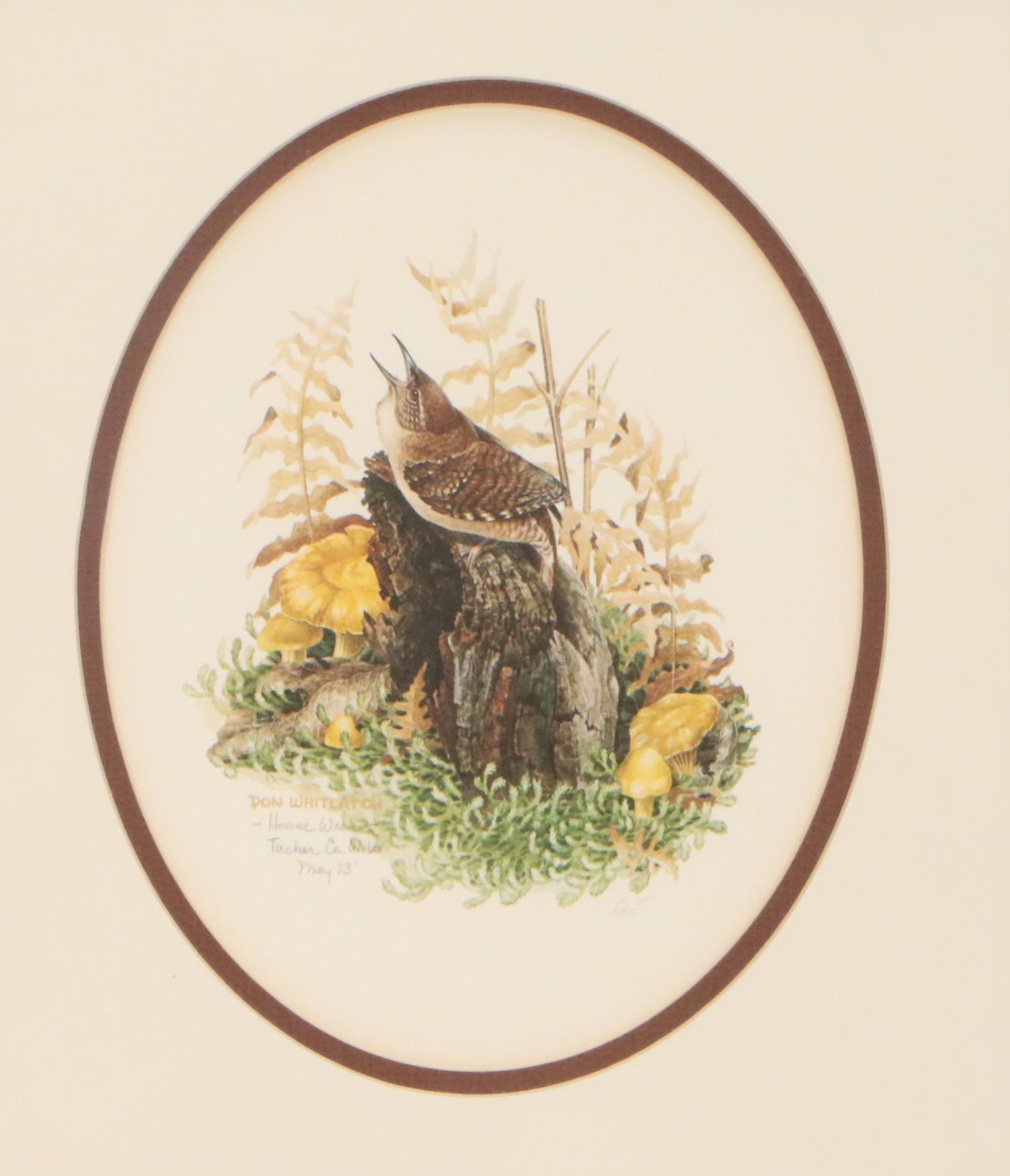 Don Whitlatch Offset Lithograph "House Wren," 1973