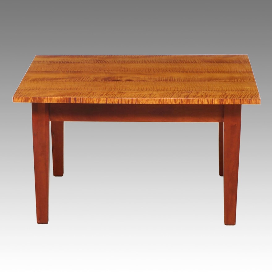 American Primitive Style Curly Maple Coffee Table | EBTH