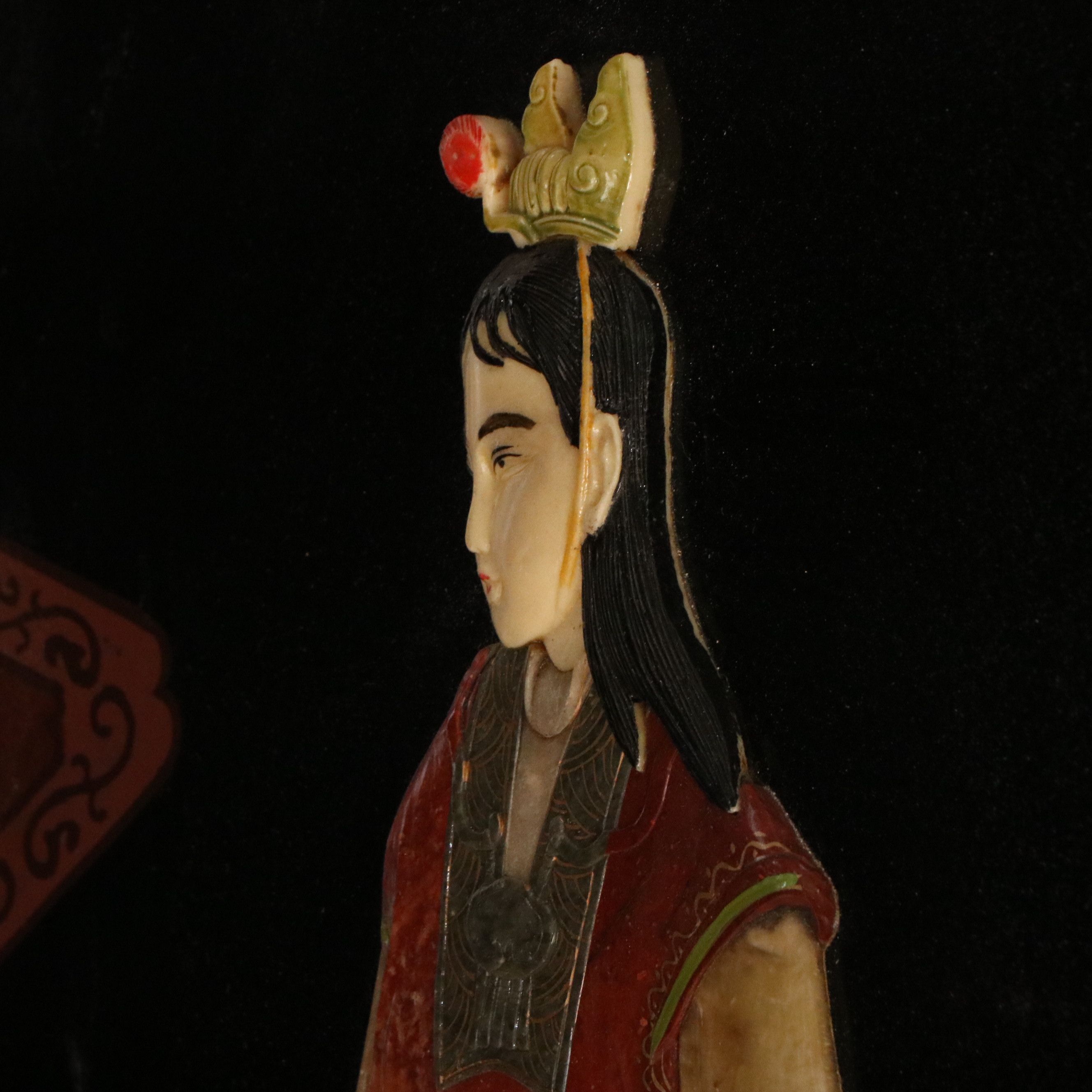 Chinese Lacquered Room Divider Depicting Imperial Palace Scene