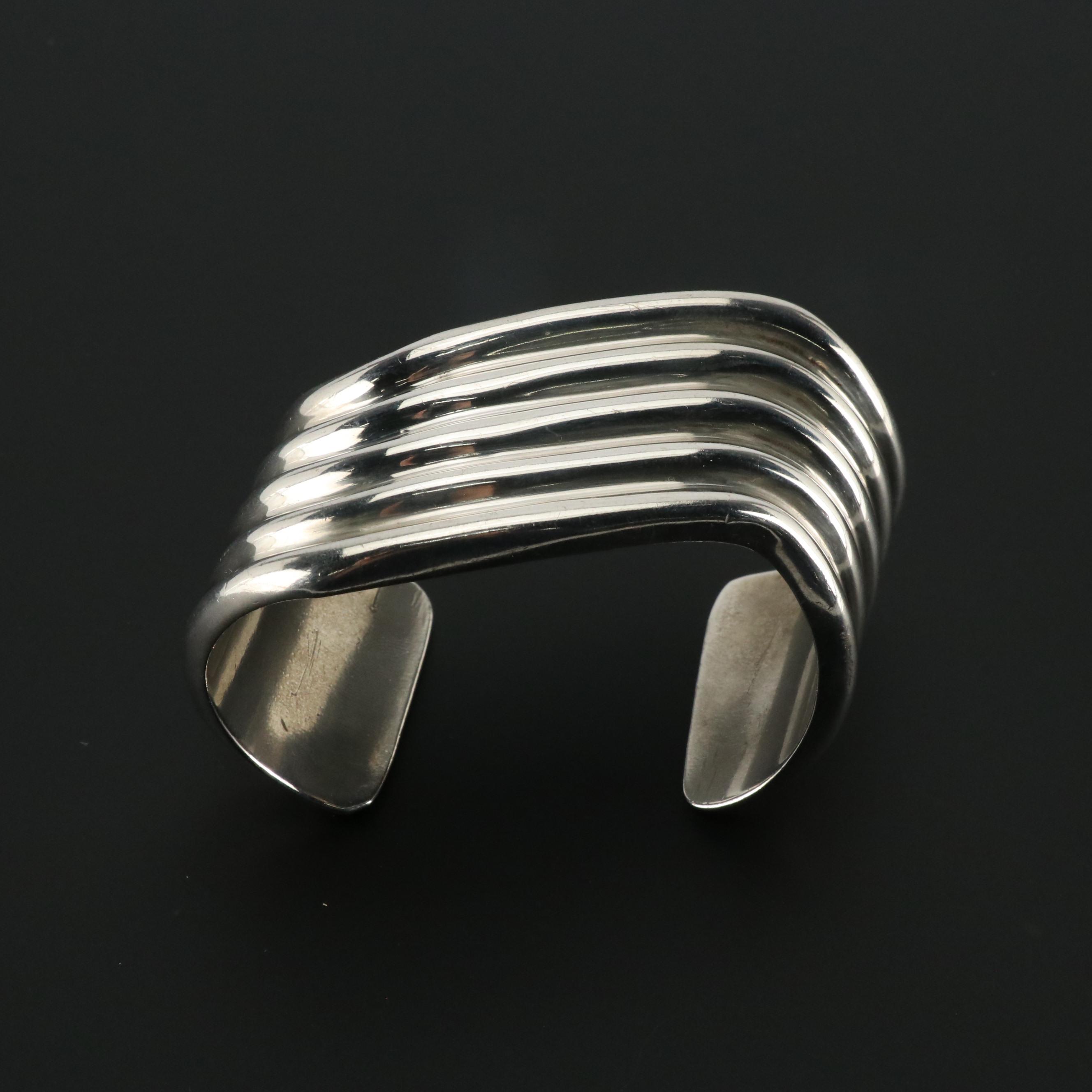 Mexican Mid-Century Modern Sterling Cuff Bracelet