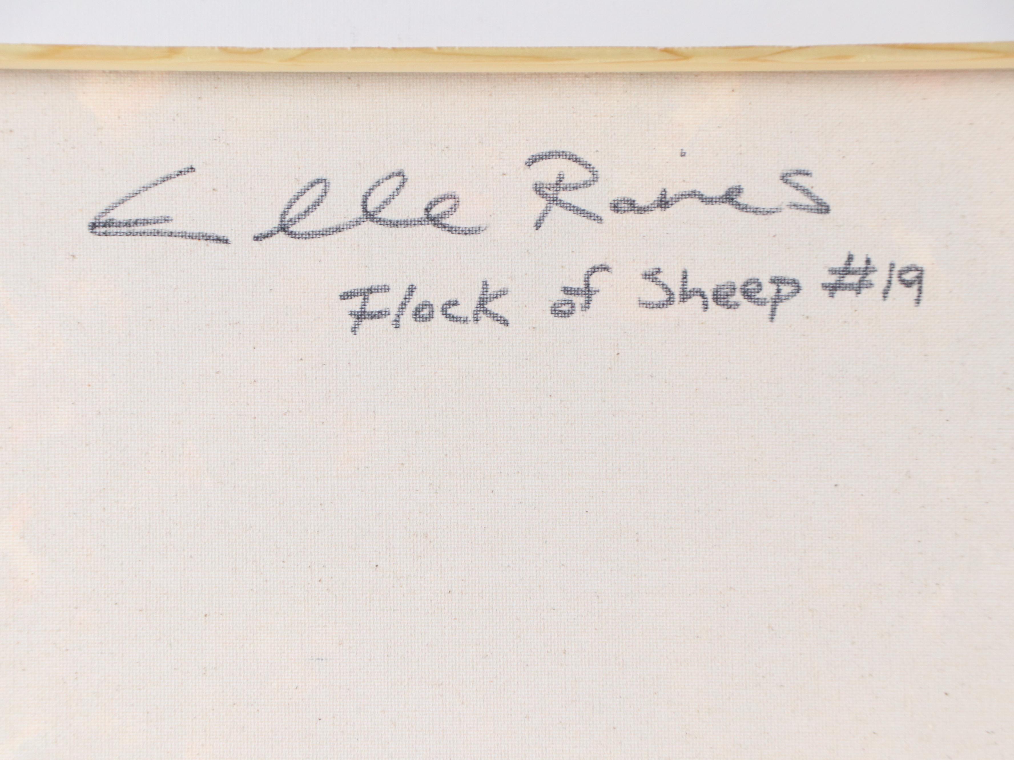 Elle Raines Abstract Acrylic Painting "Flock of Sheep #19"