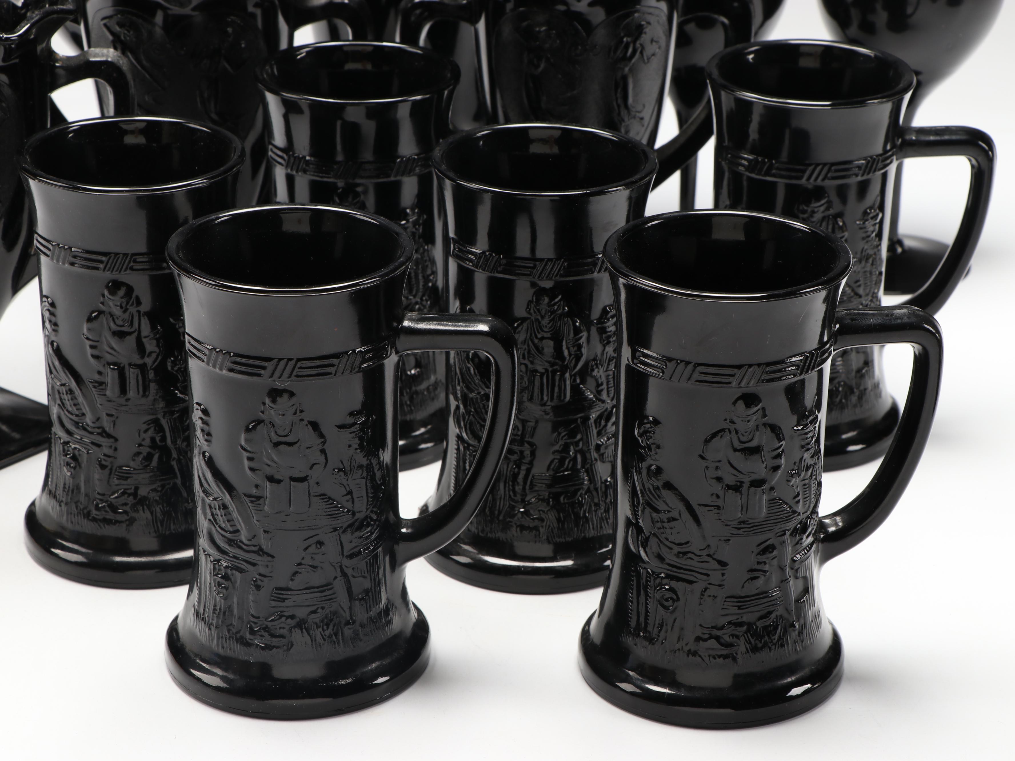 Smith "Black Amethyst" and Indiana Black Glass Vases, Stemware and More