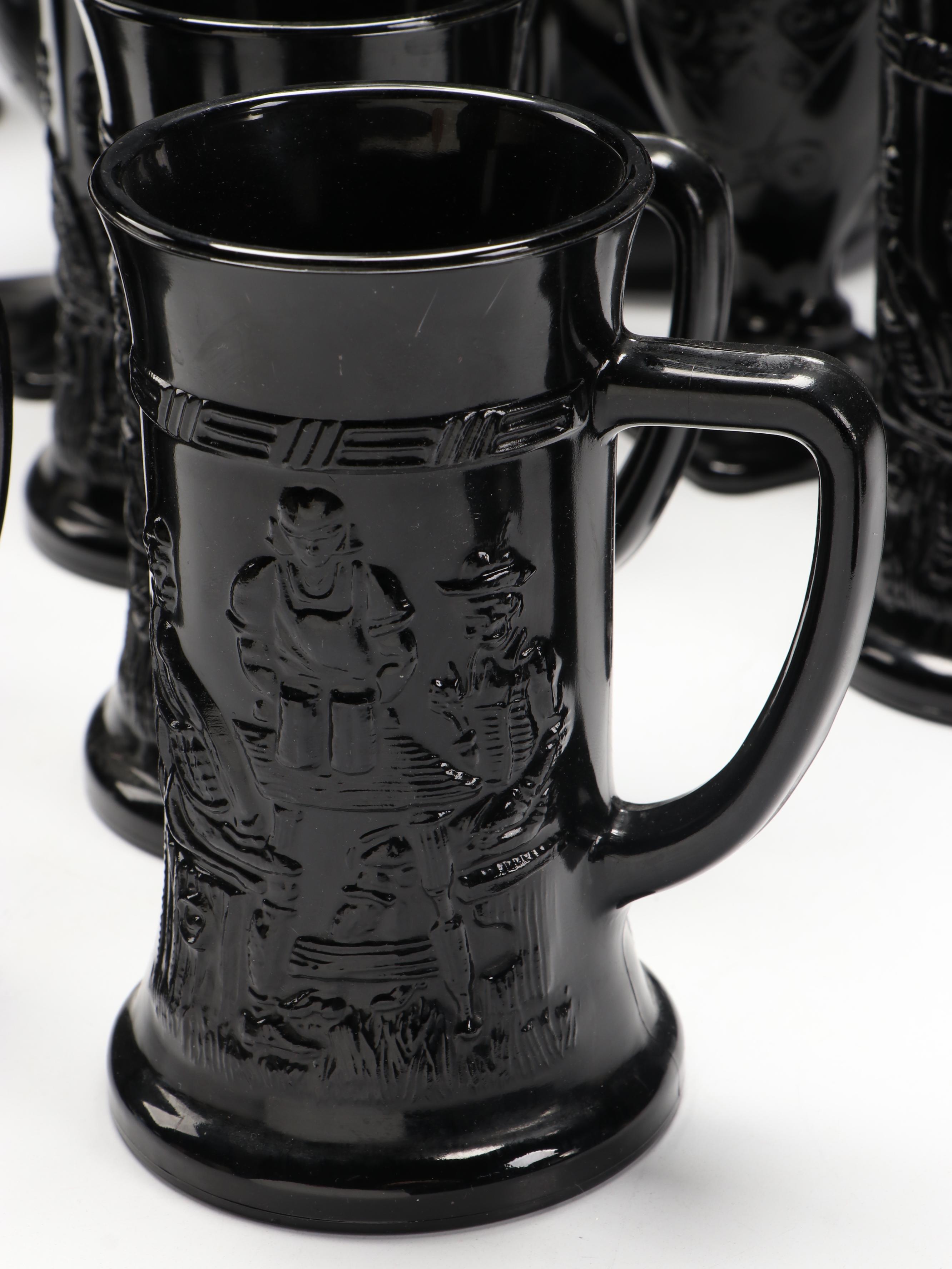 Smith "Black Amethyst" and Indiana Black Glass Vases, Stemware and More