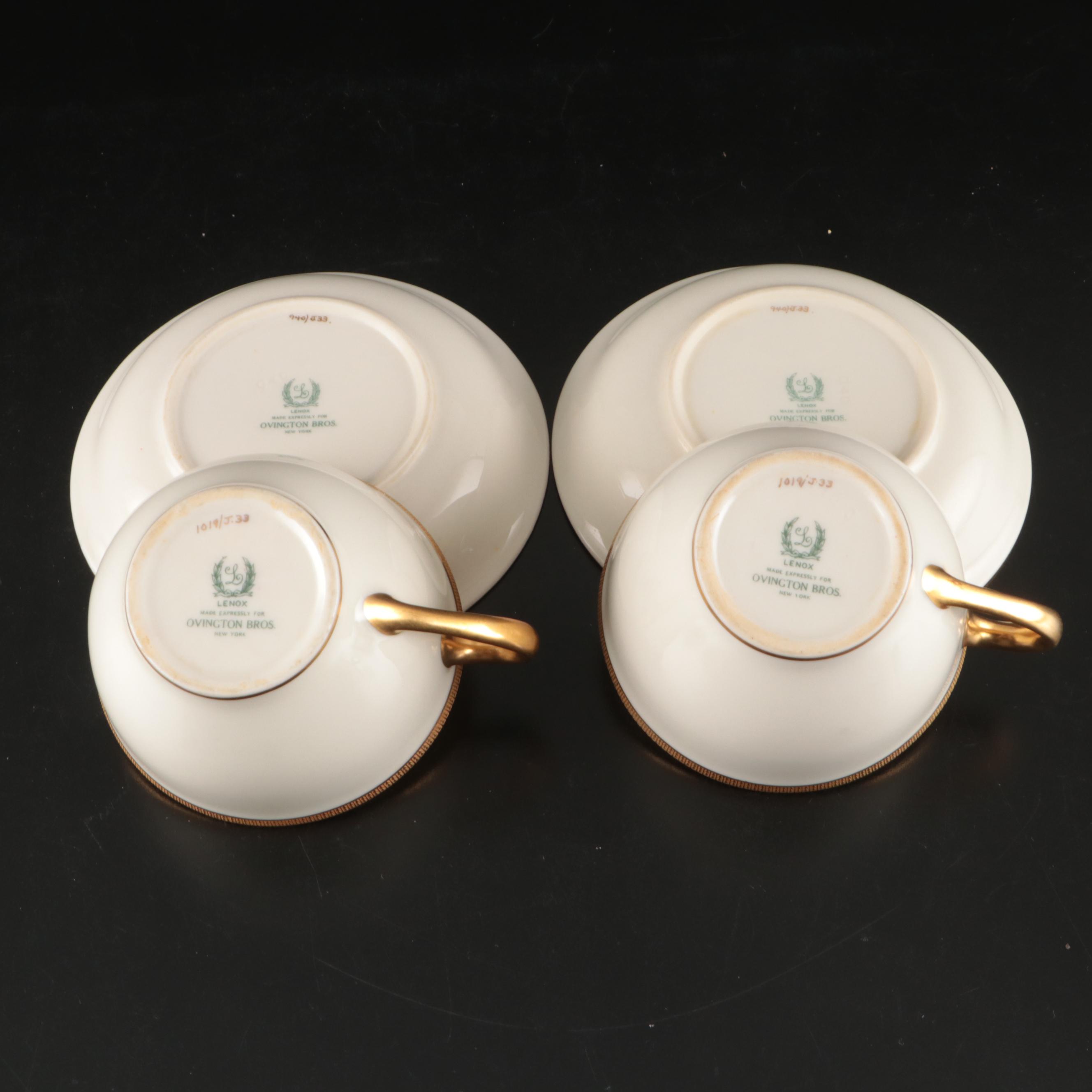 Lenox for Ovington Bros with Other Gilt Rimmed Porcelain Dinnerware