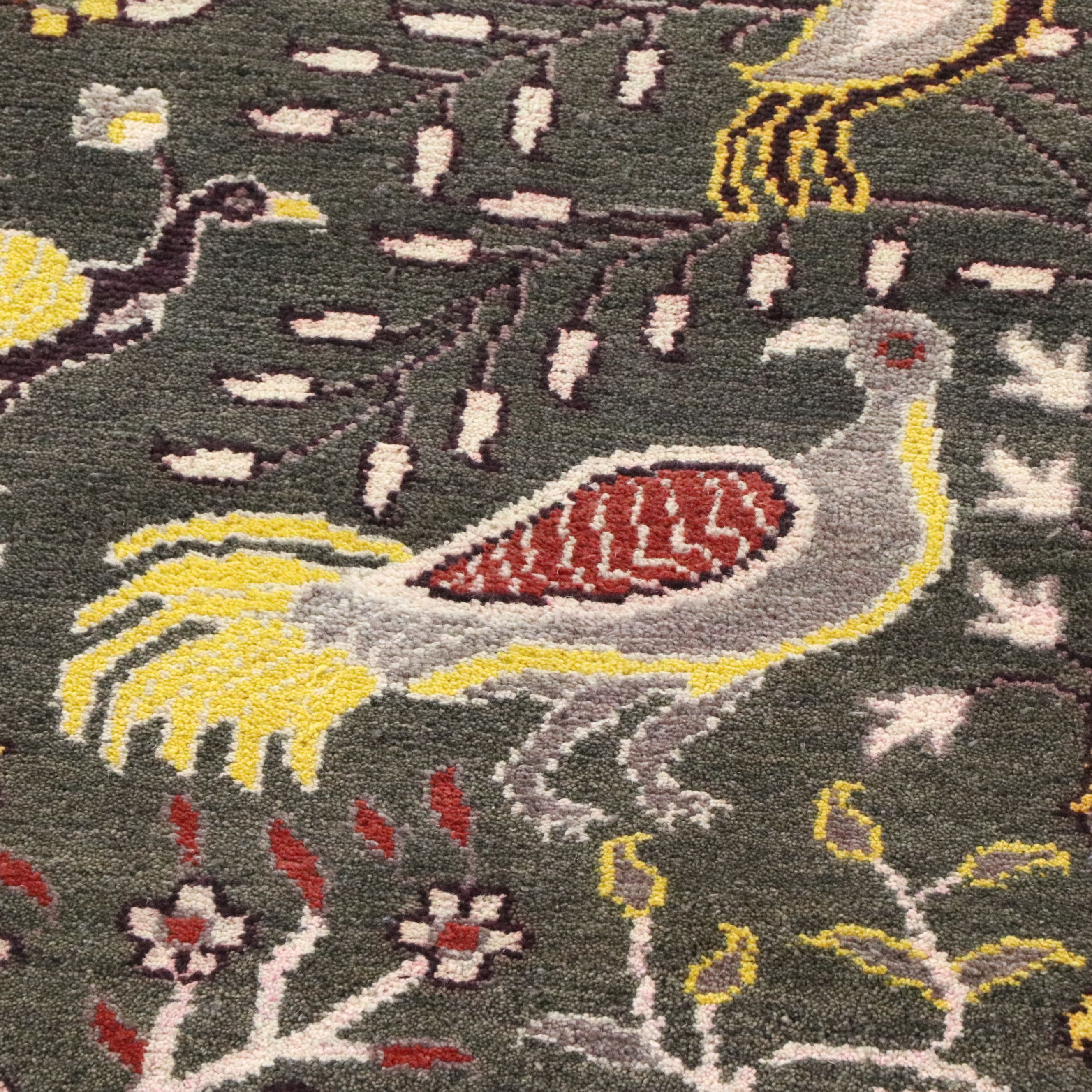 9'10 x 13'10 Hand-Knotted Indian Pictorial Room-Sized Rug