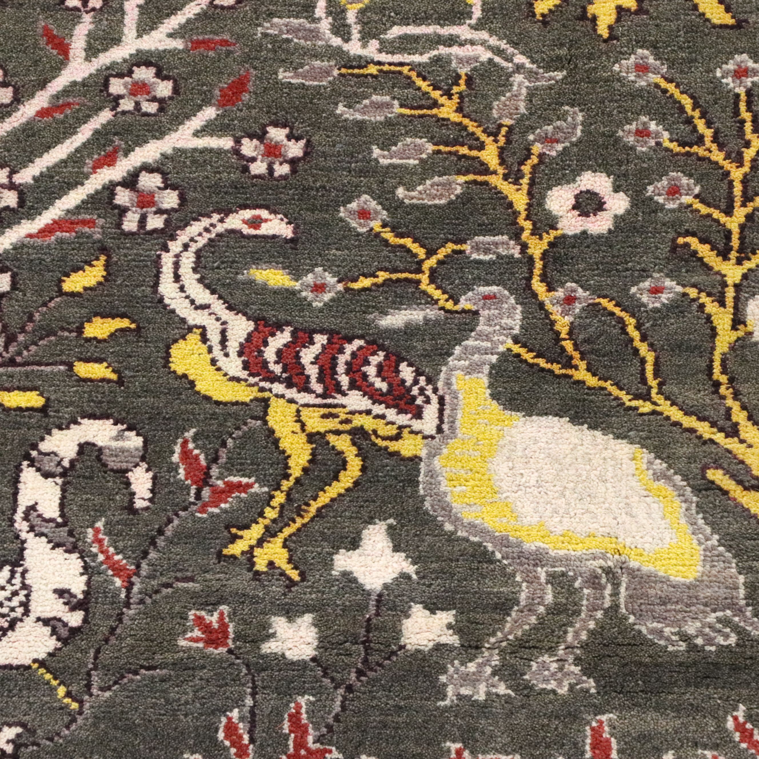 9'10 x 13'10 Hand-Knotted Indian Pictorial Room-Sized Rug