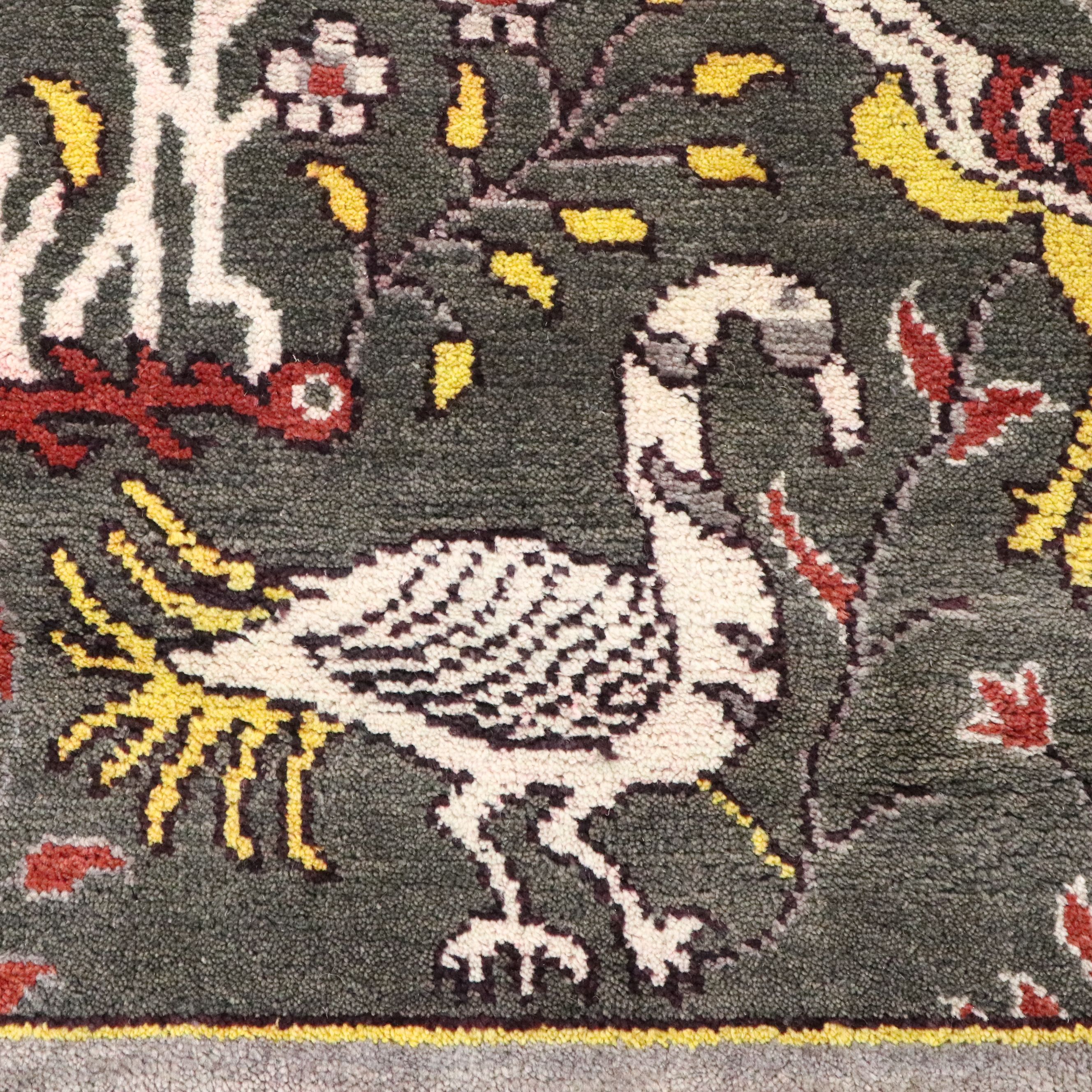 9'10 x 13'10 Hand-Knotted Indian Pictorial Room-Sized Rug