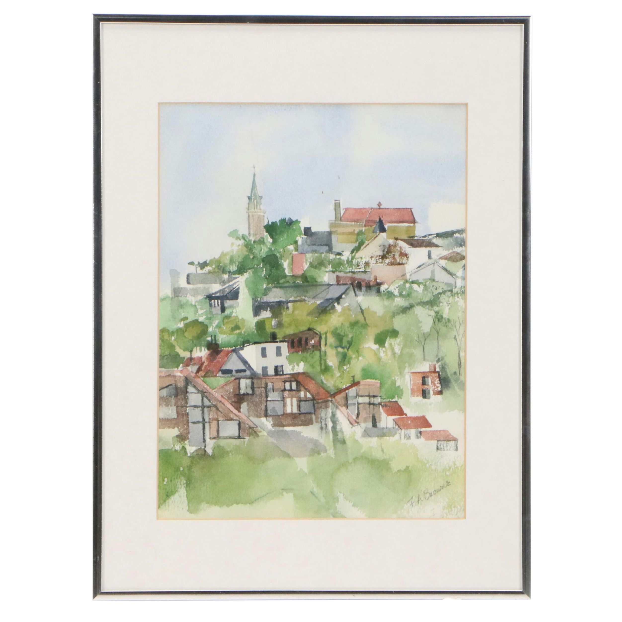 Fran A. Browne Watercolor Painting "Mt. Adams," Late 20th Century