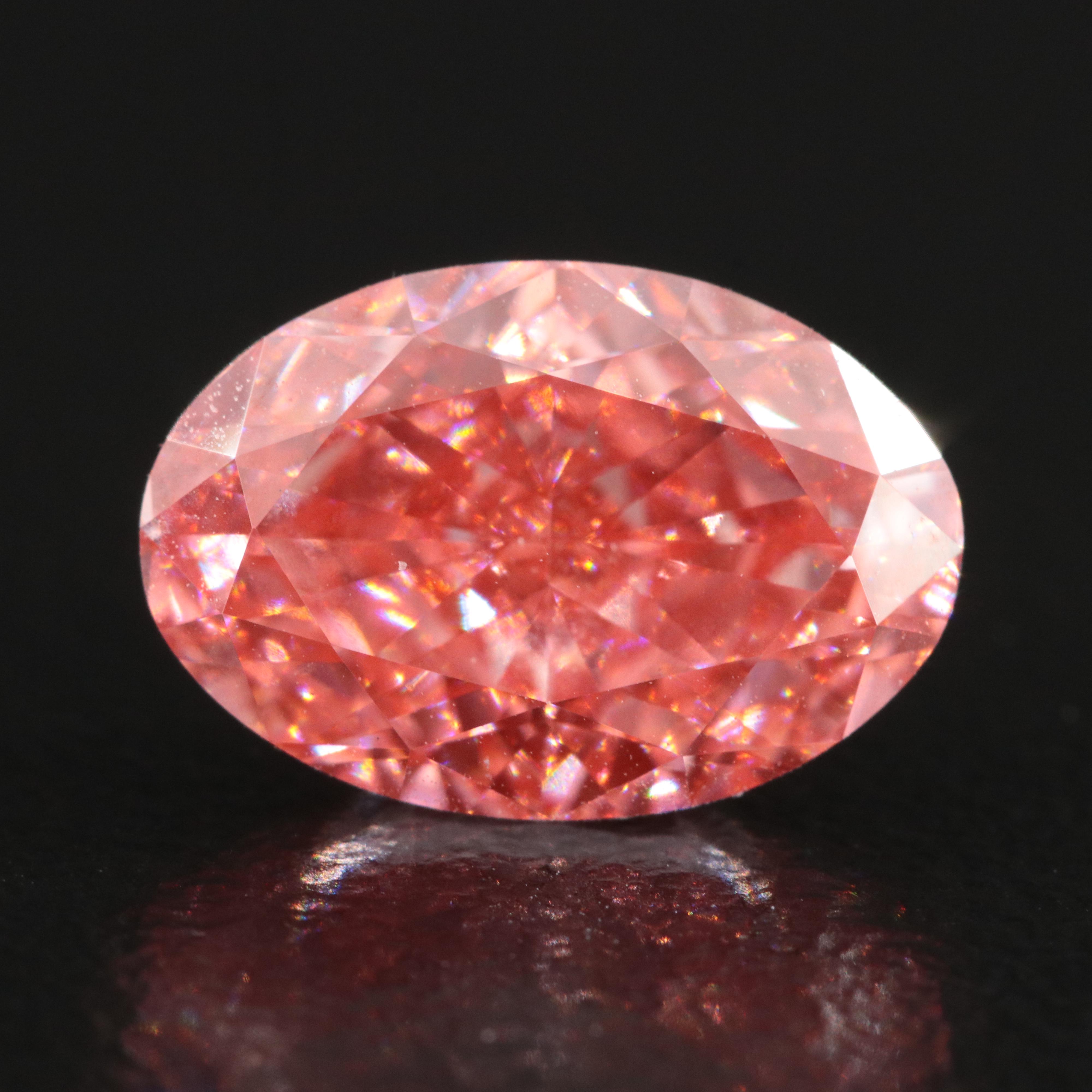 Loose 3.08 CT Lab Grown Fancy Pink Diamond with IGI Report