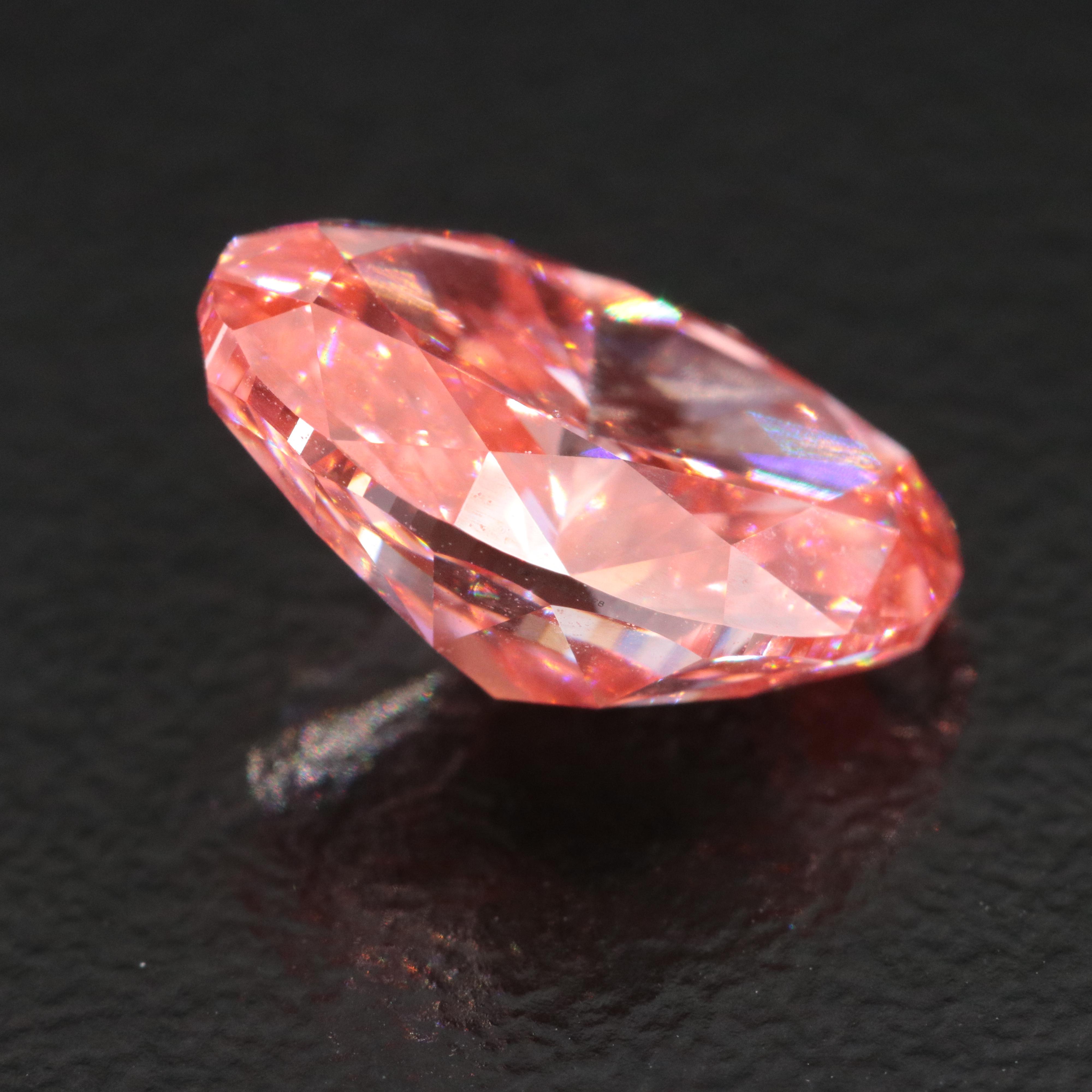 Loose 3.08 CT Lab Grown Fancy Pink Diamond with IGI Report