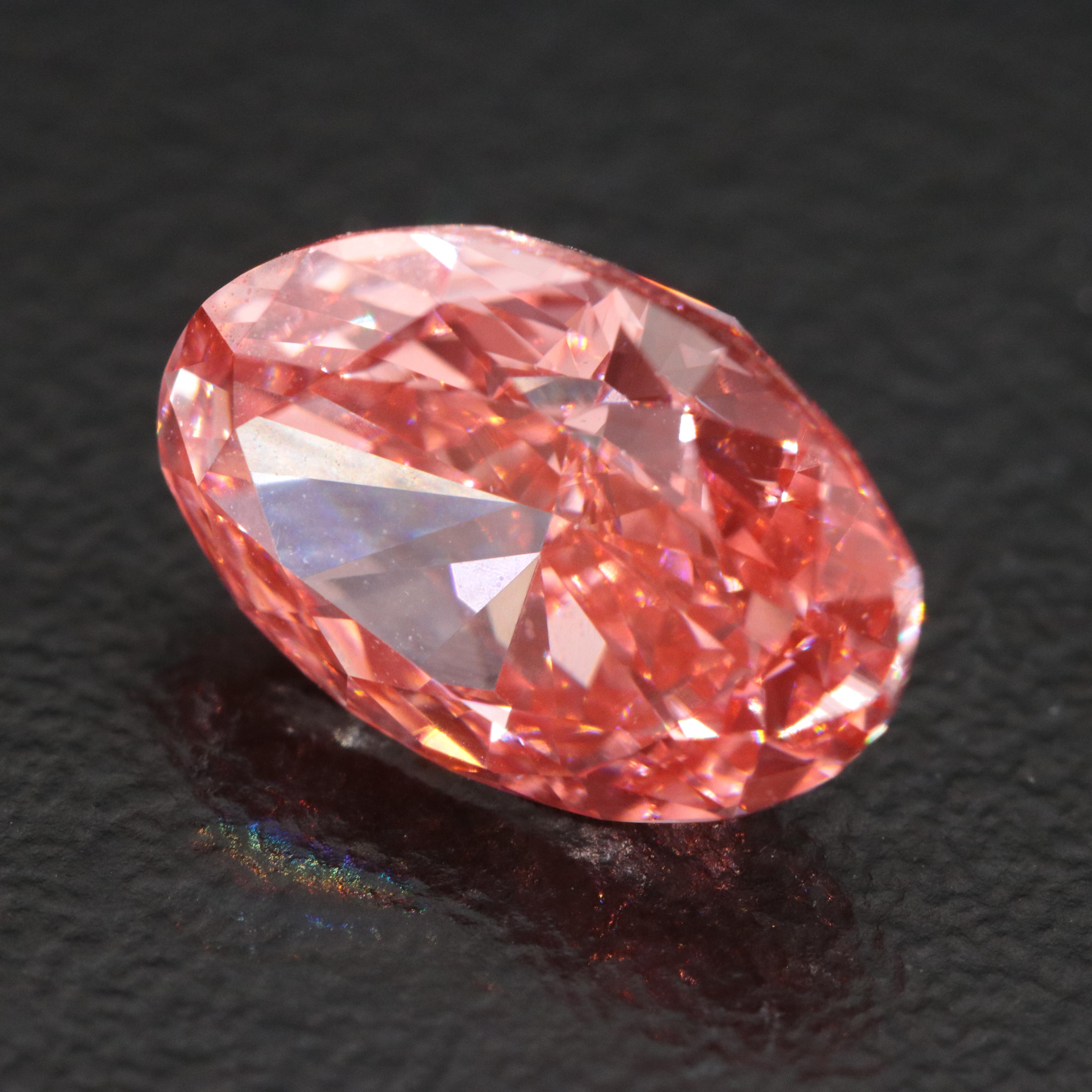 Loose 3.08 CT Lab Grown Fancy Pink Diamond with IGI Report