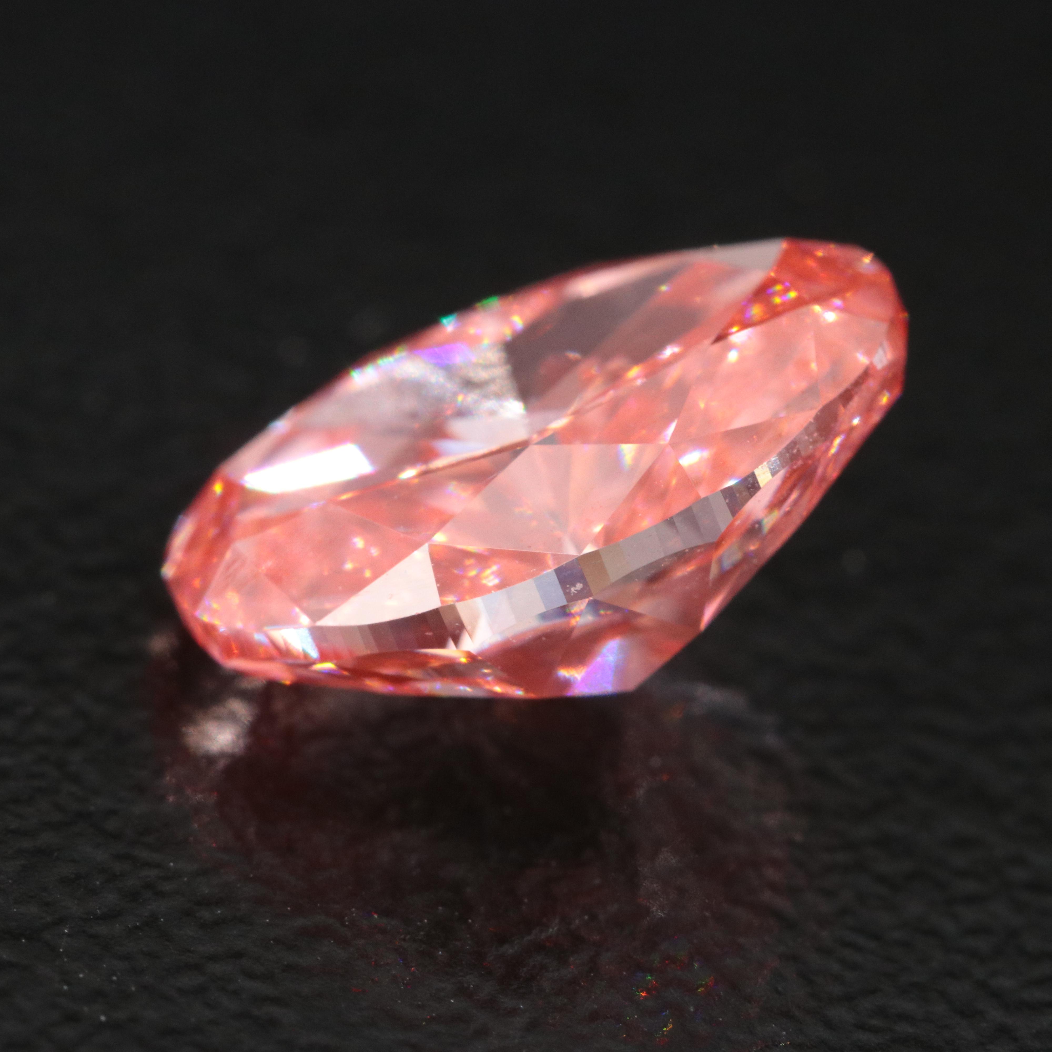 Loose 3.08 CT Lab Grown Fancy Pink Diamond with IGI Report