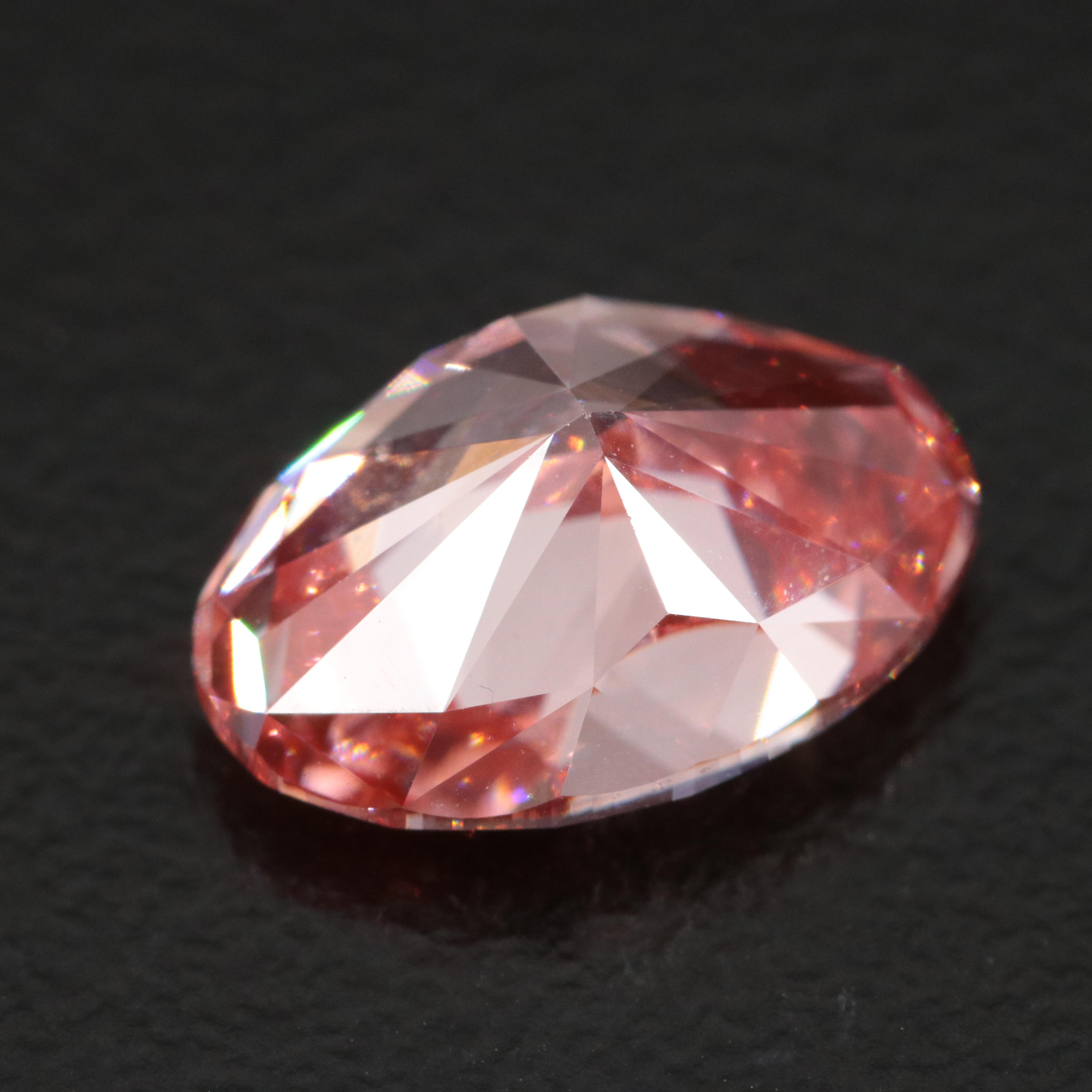 Loose 3.08 CT Lab Grown Fancy Pink Diamond with IGI Report
