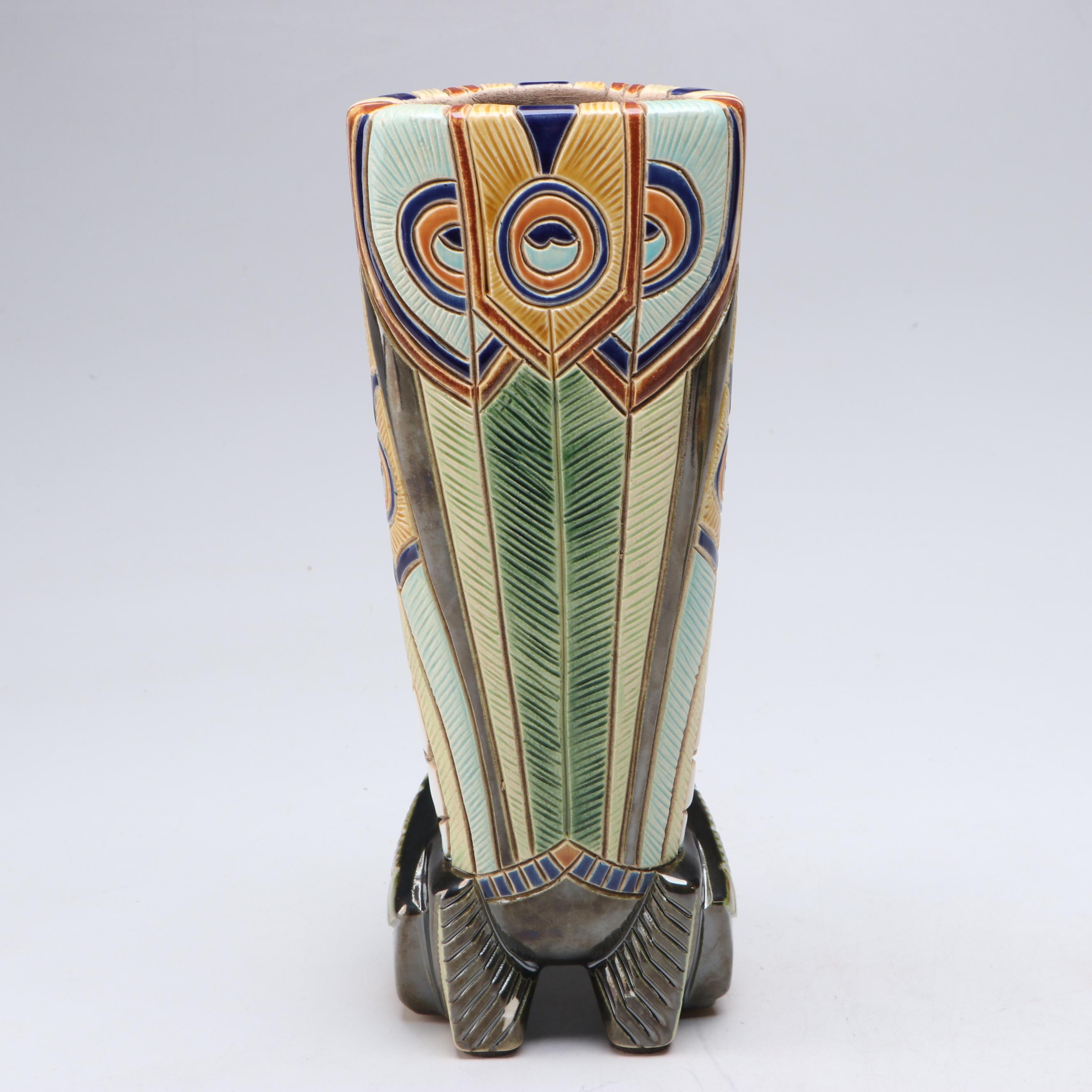 Peacock Figural and Chinese Hand-Painted Ceramic Vases