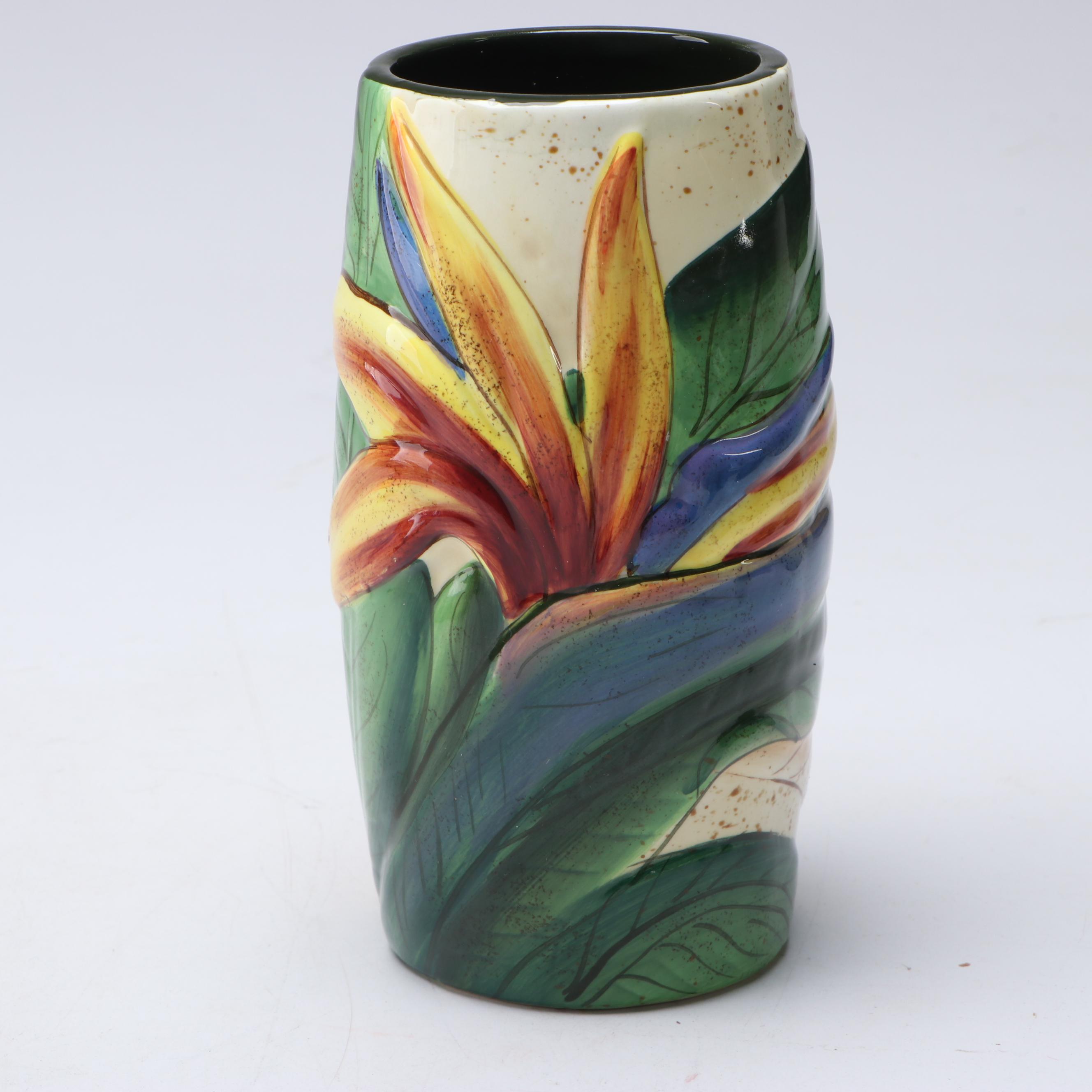 Peacock Figural and Chinese Hand-Painted Ceramic Vases