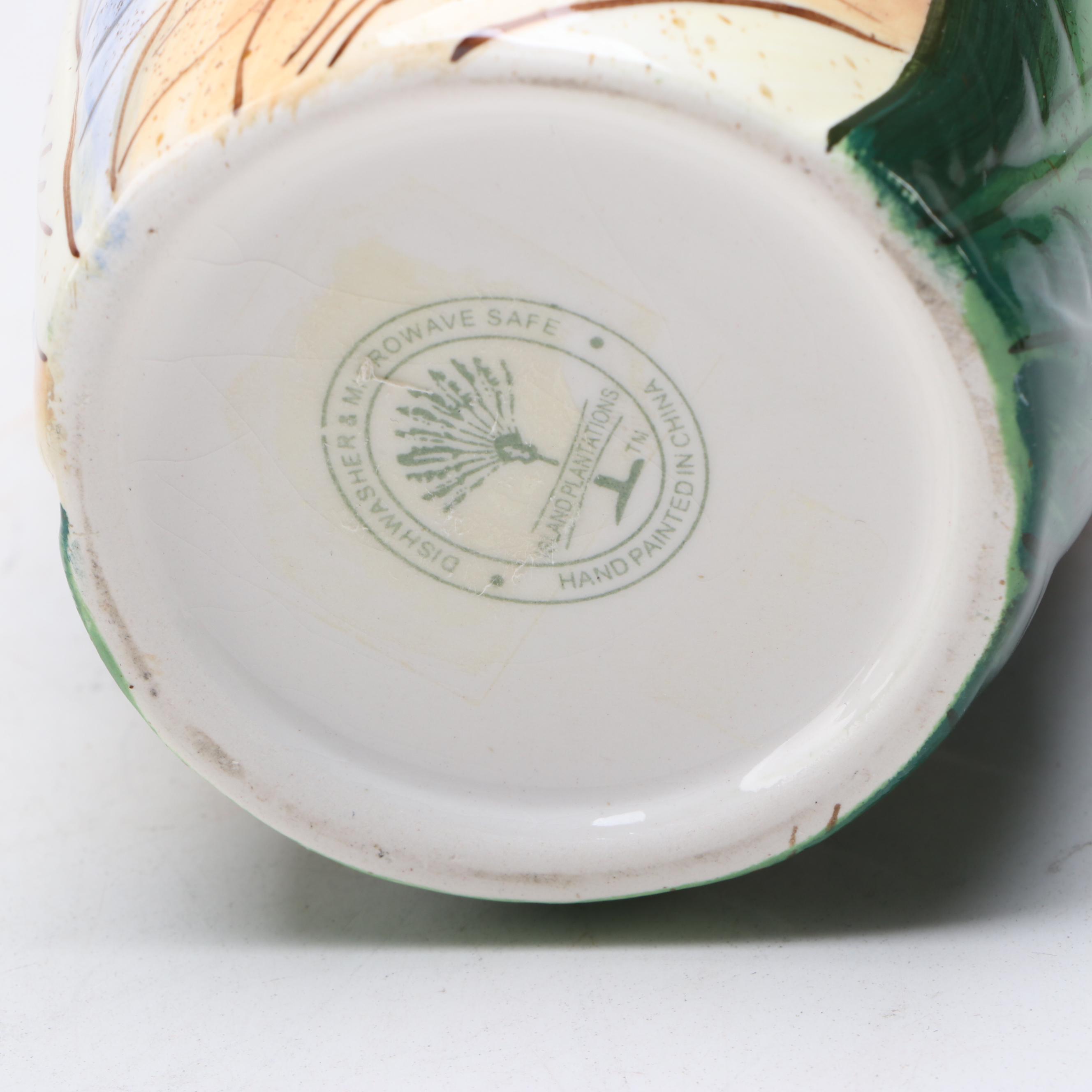 Peacock Figural and Chinese Hand-Painted Ceramic Vases