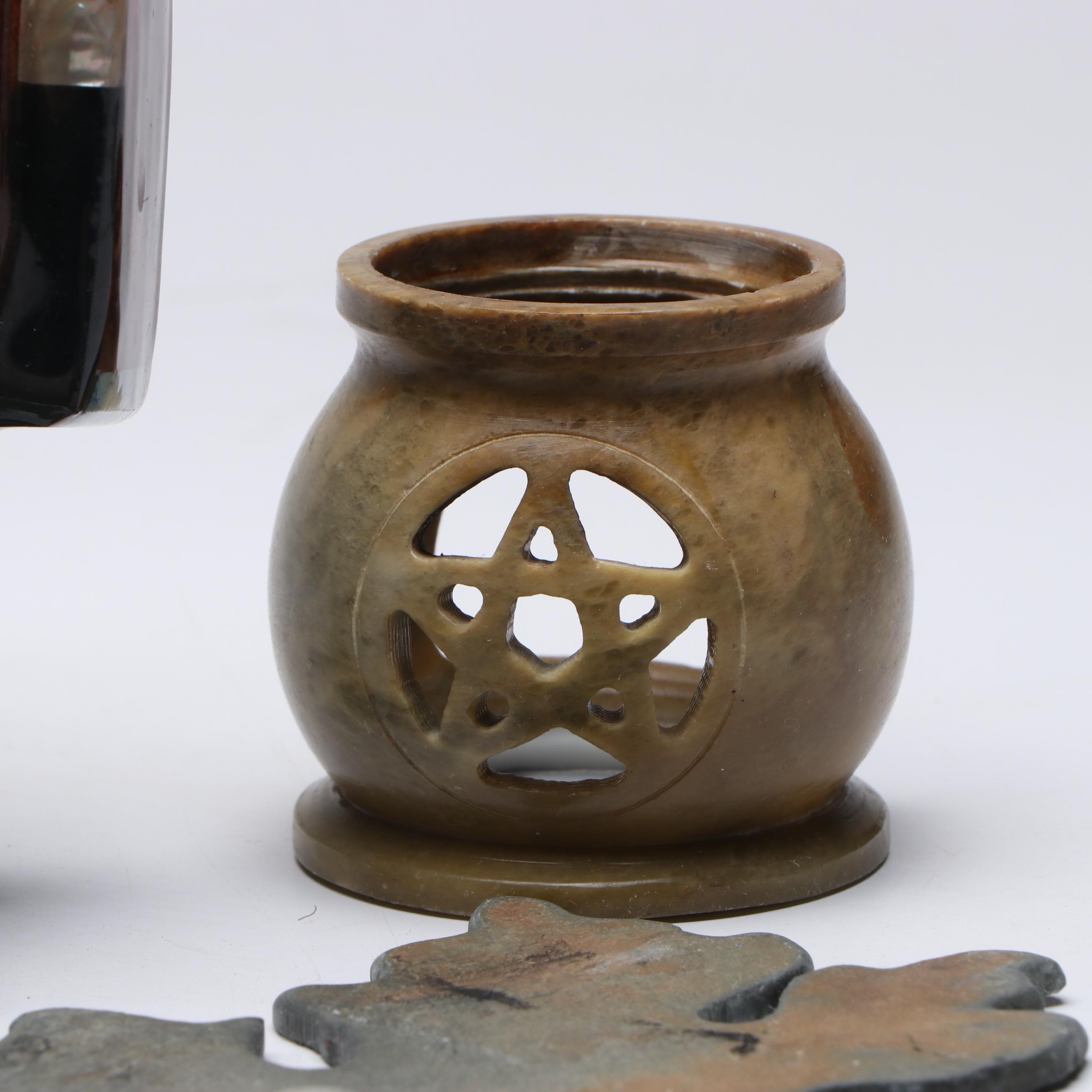 Abalone, Jasper and Calcite Mayan Mask, Quartz Specimens and More