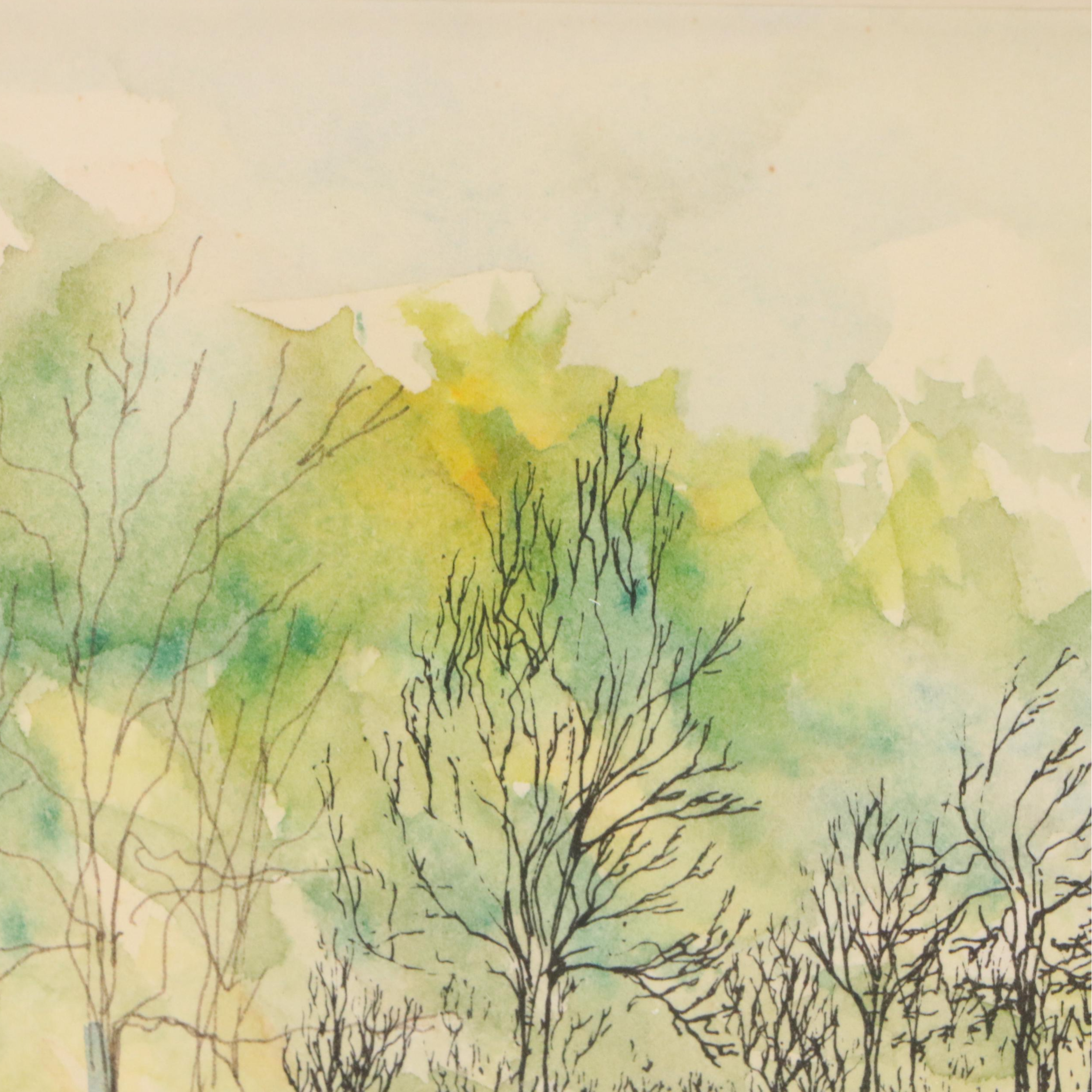 R. P. Schneller Watercolor Paintings of Cincinnati Locations, Late 20th Century