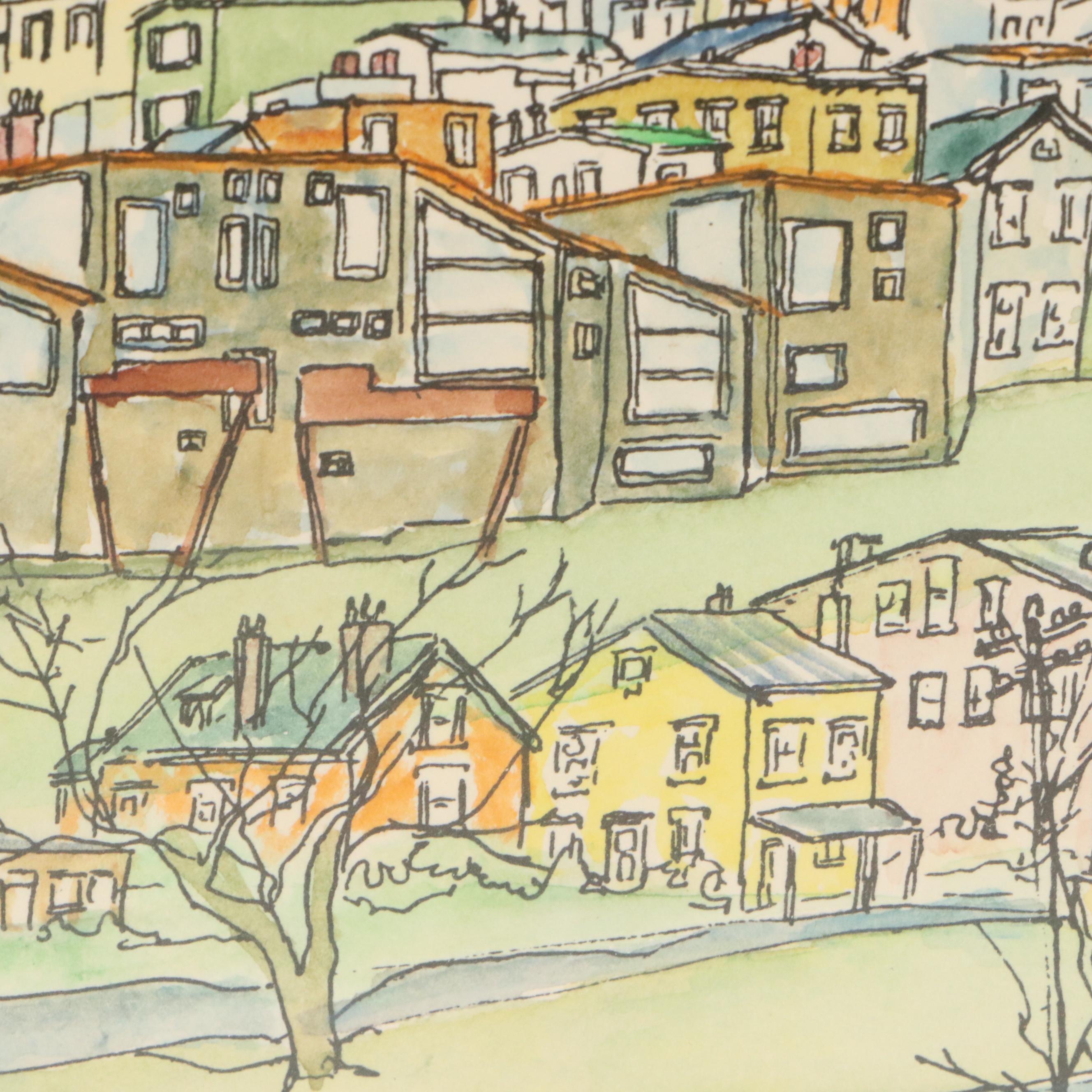 R. P. Schneller Watercolor Paintings of Cincinnati Locations, Late 20th Century