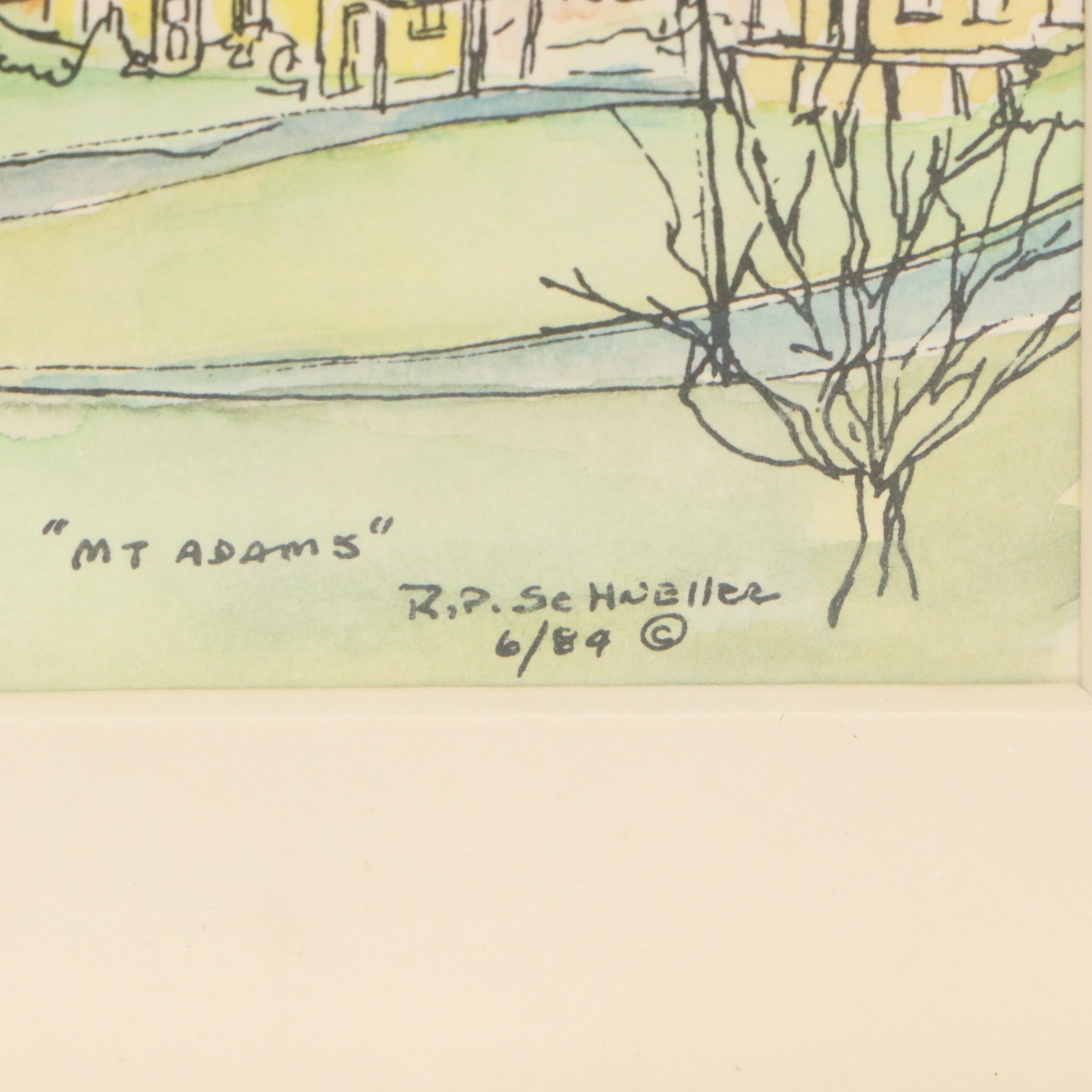 R. P. Schneller Watercolor Paintings of Cincinnati Locations, Late 20th Century