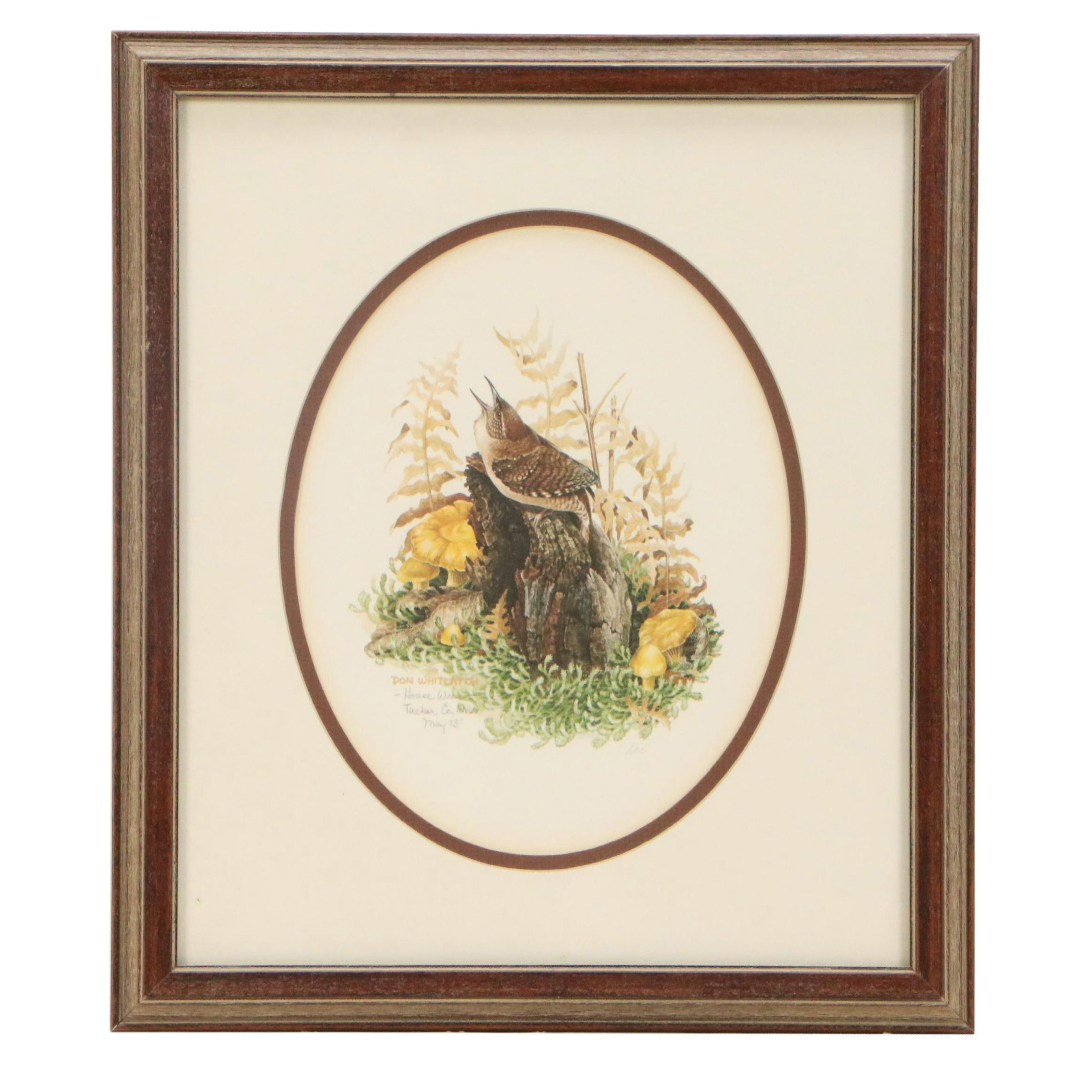 Don Whitlatch Offset Lithograph "House Wren," 1973