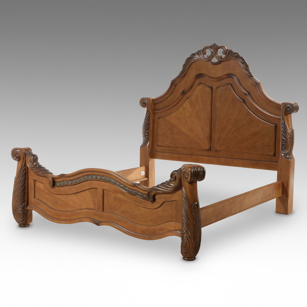 Michael Amini "Eden" King Size Bed Frame in Amaretto Finish