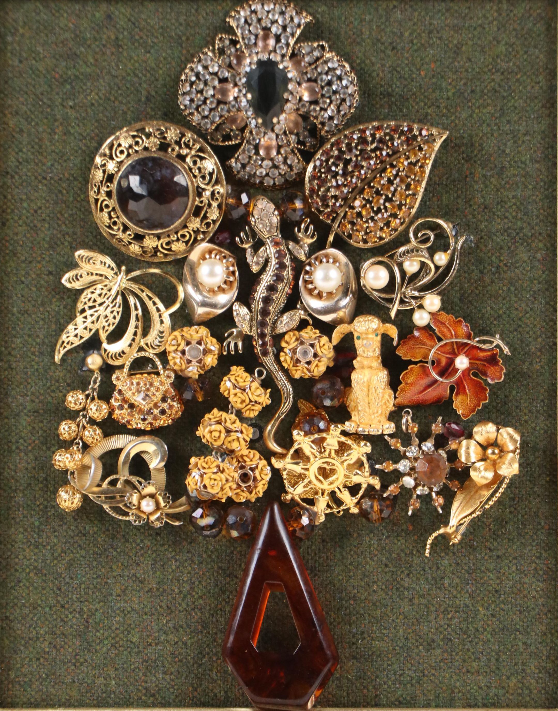 Karen Pagán Repurposed Jewelry Art Collage Bouquet in Vase, 2025