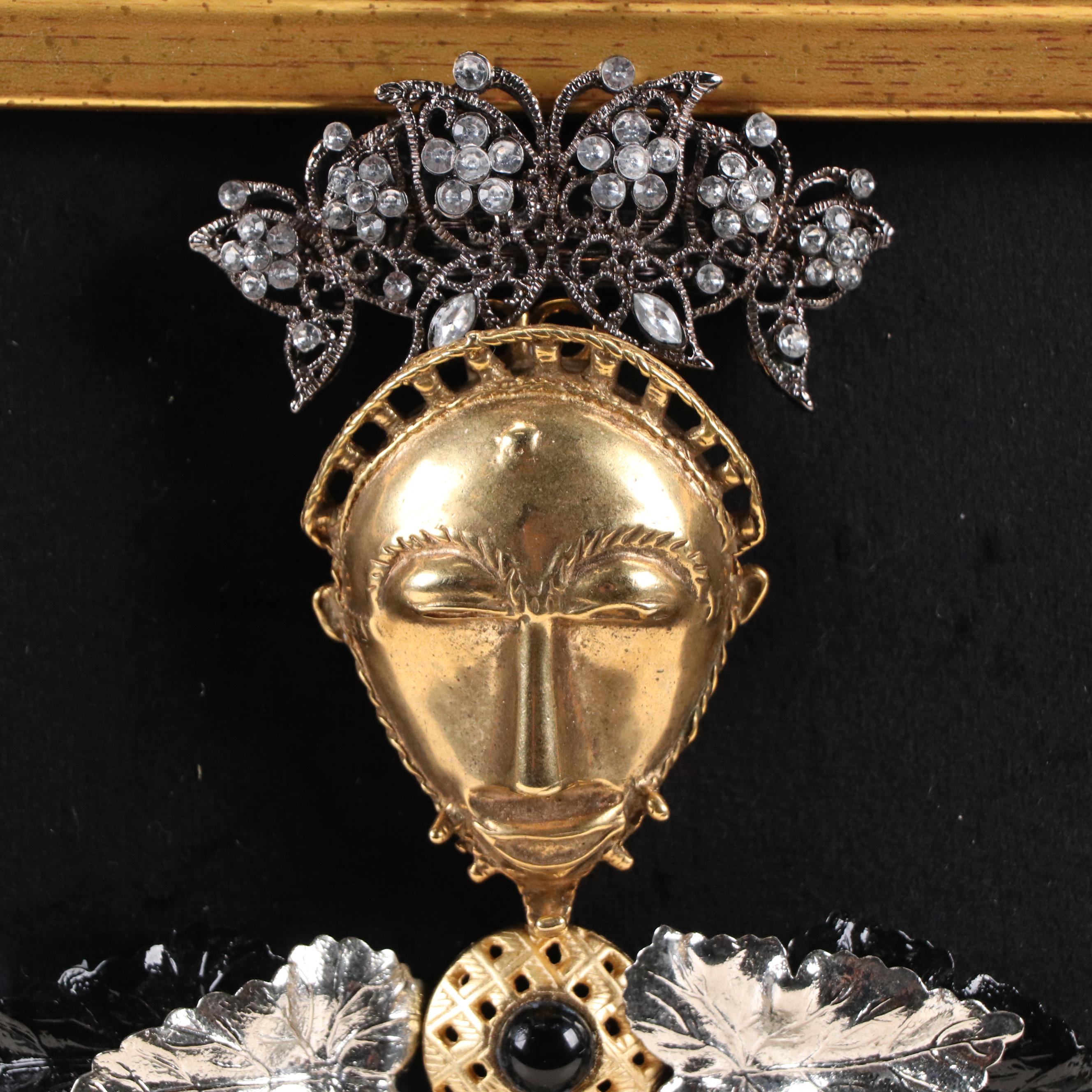 Karen Pagán Repurposed Jewelry Art Collage Figure, 2025