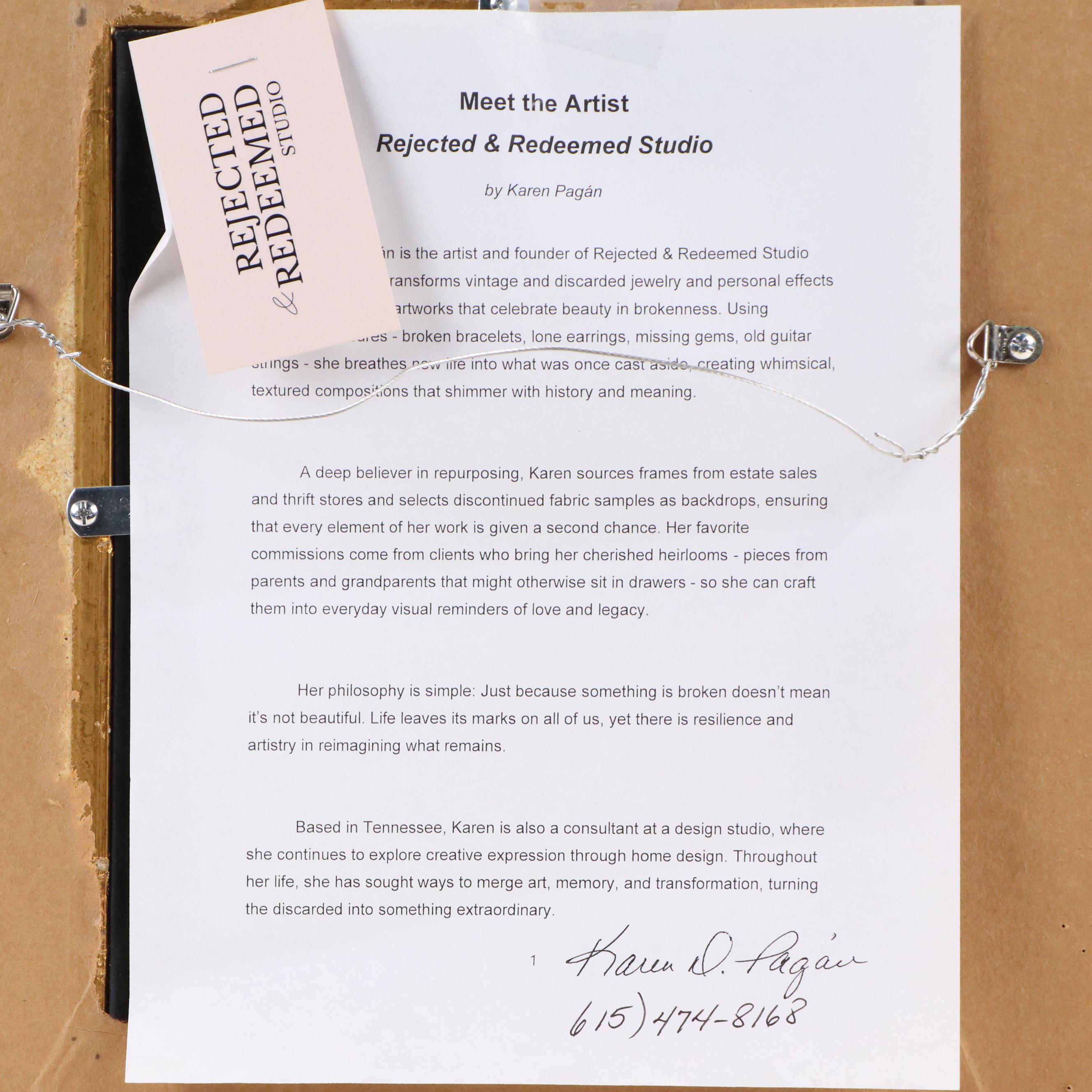 Karen Pagán Repurposed Jewelry Art Collage Figure, 2025